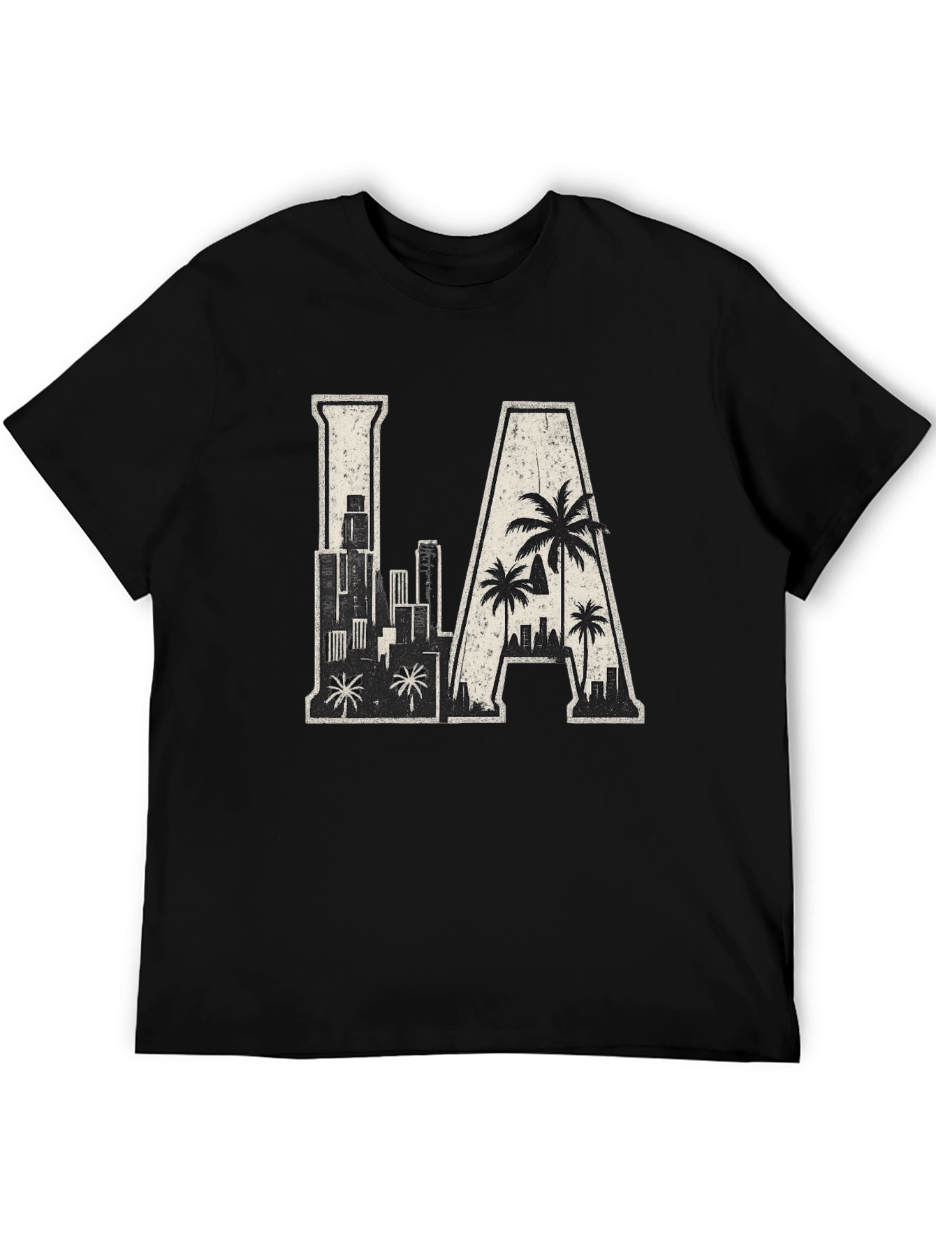 Black LA Skyline Graphic Tee - Urban Style view 5