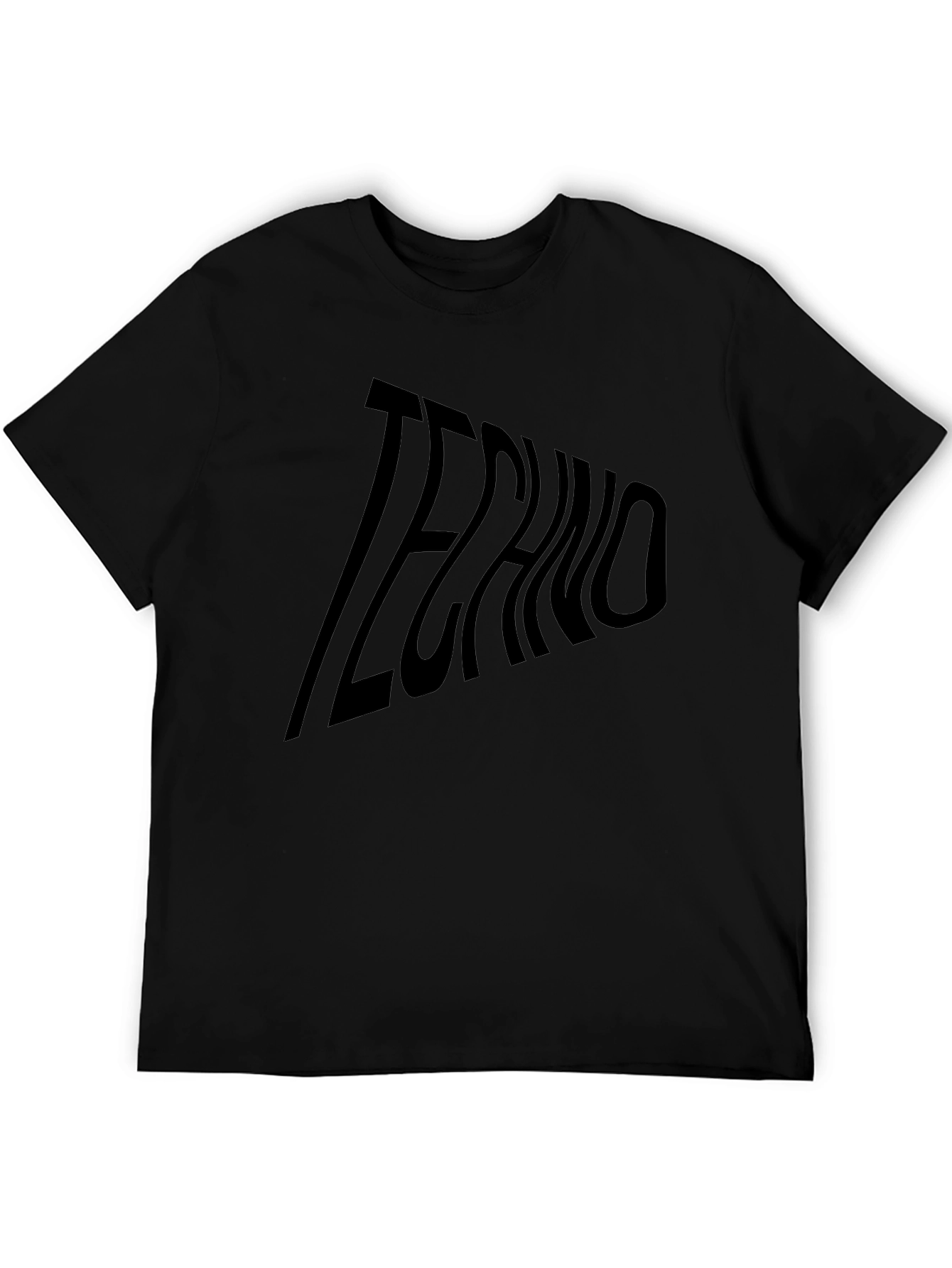 Black Bold Techno Graphic Tee - Black view 5