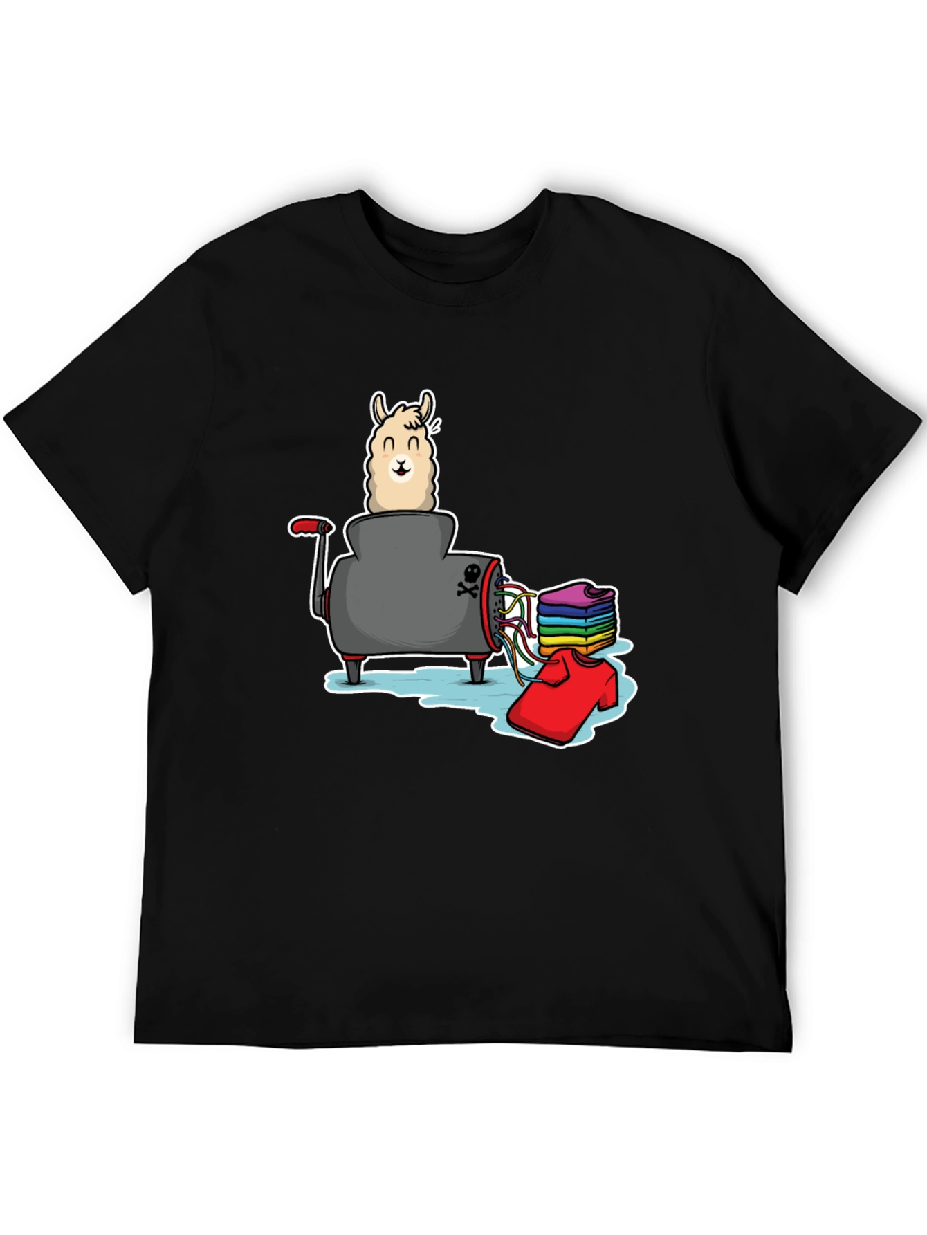Black Llama T-Shirt - Whimsical Design view 5