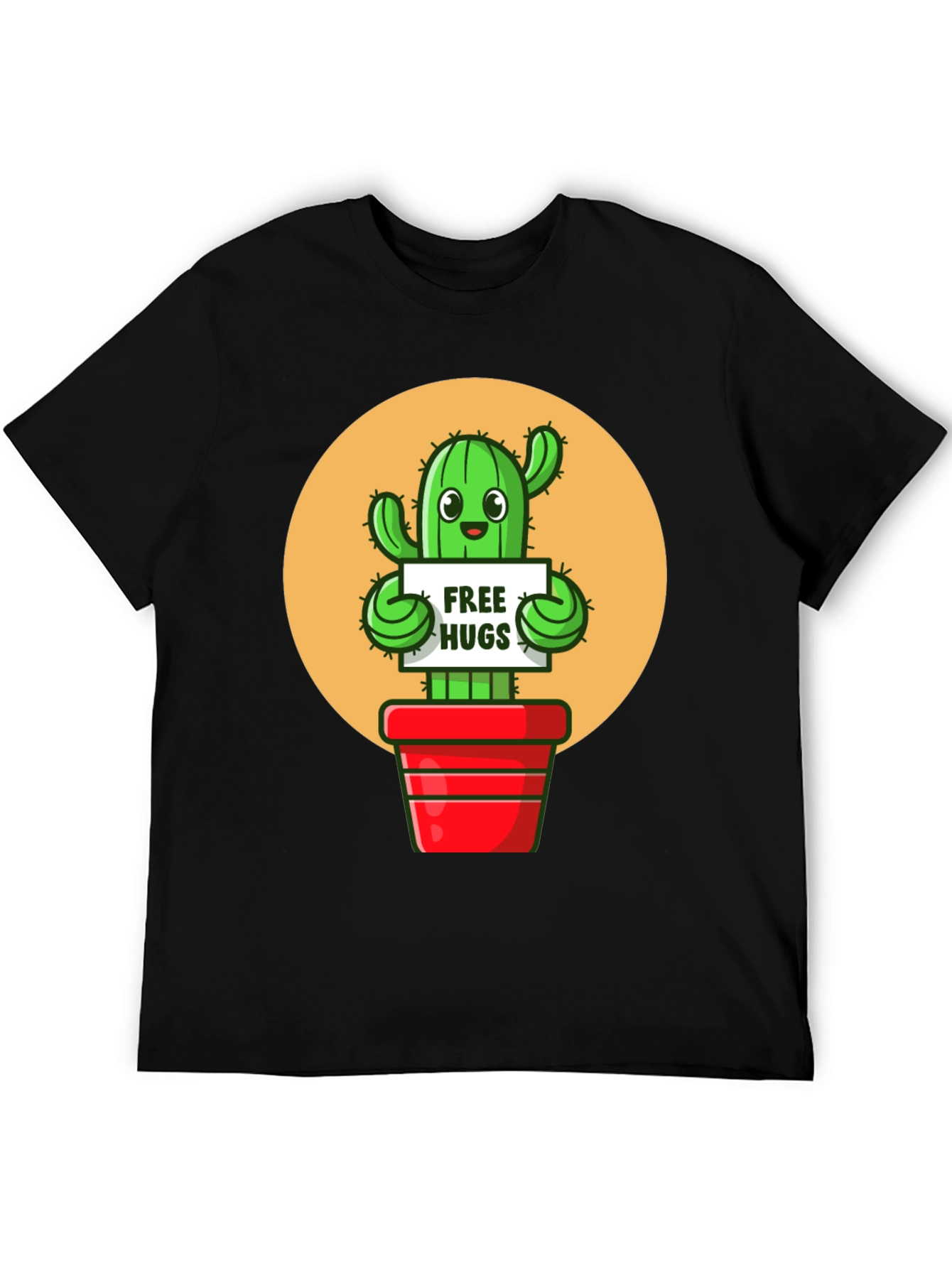 Black Cactus Free Hugs Graphic Tee view 5