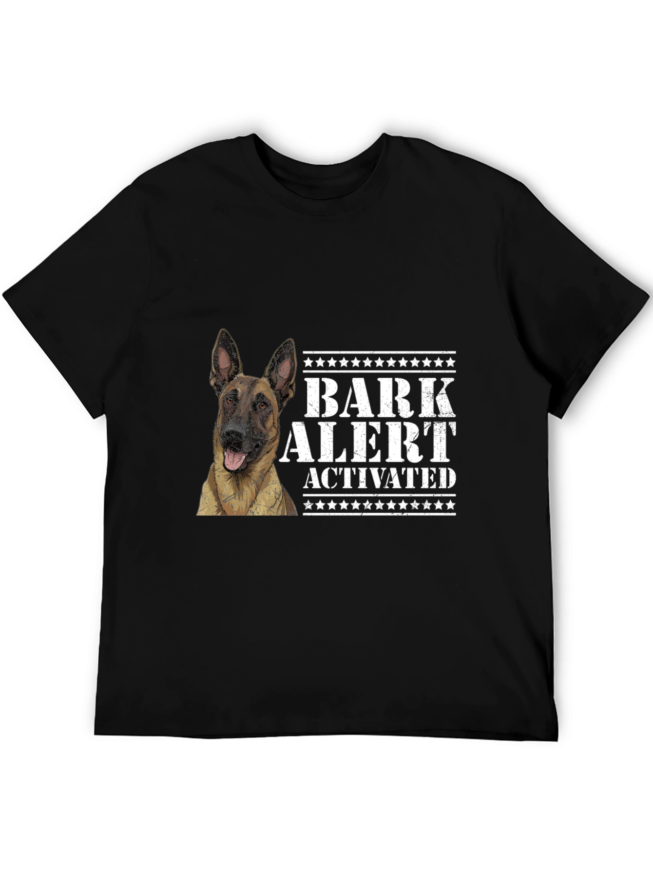 Black Bark Alert Dog Lover T-Shirt view 5