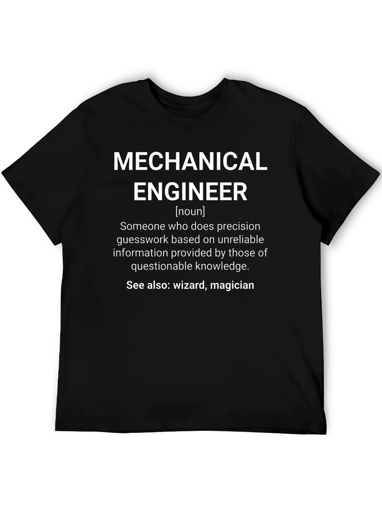 Black Mechanical Engineer Definition Graphic T-Shirt view 5
