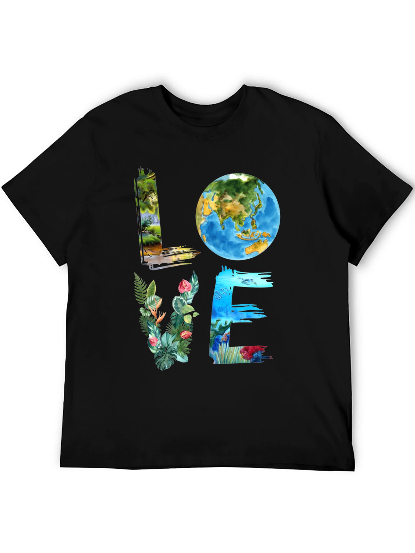 Black Love Earth Graphic Tee - Nature Inspired view 5