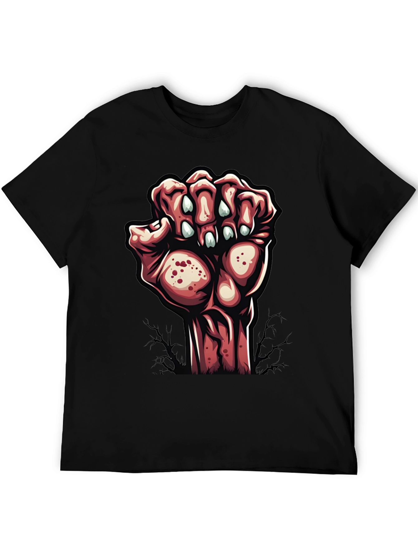 Black Zombie Hand Graphic Tee - Unique Halloween Style view 5
