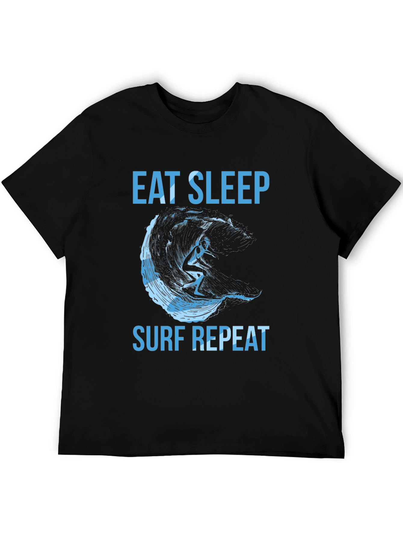 Black Eat Sleep Surf Repeat Graphic Tee view 5