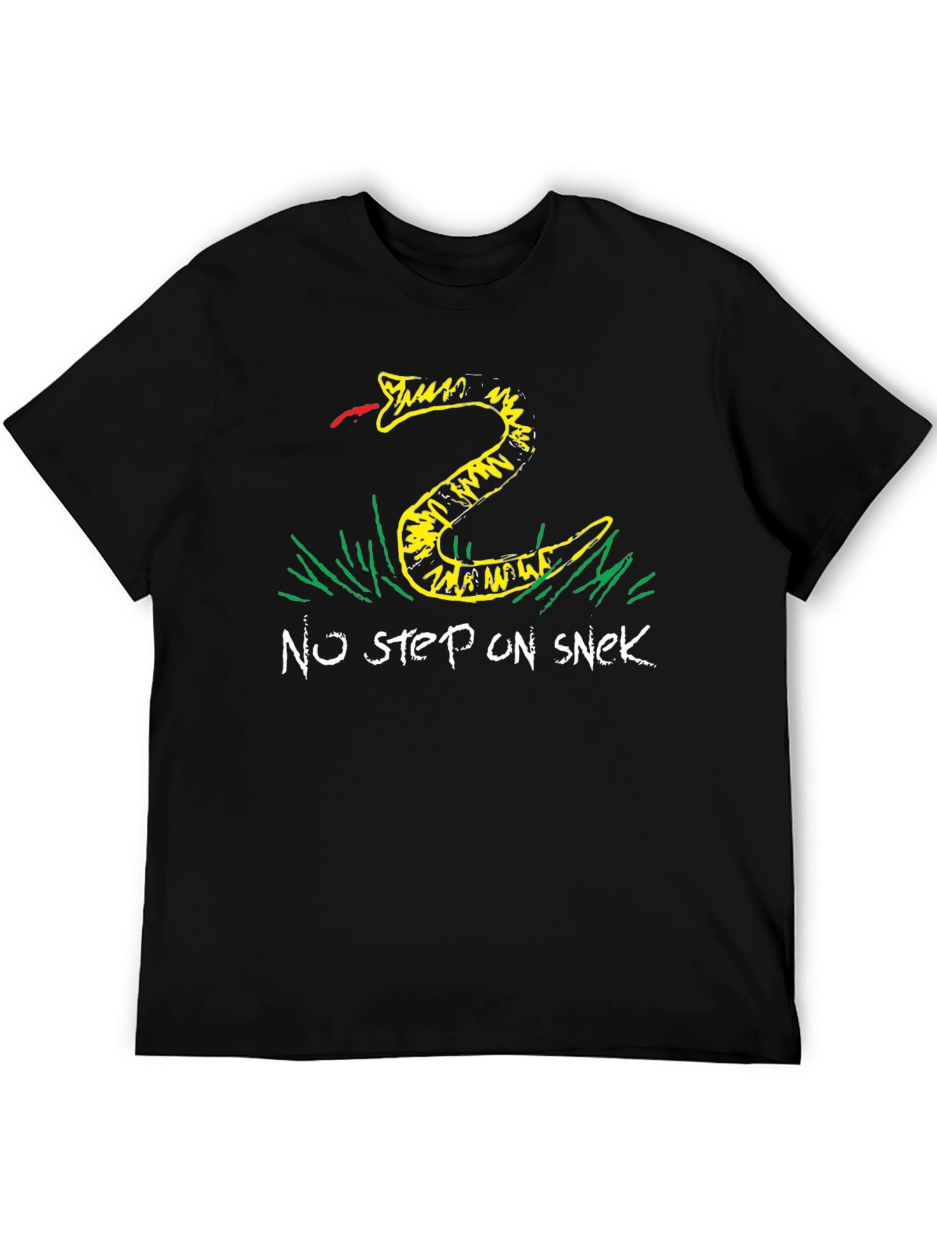 Black No Step on Snek T-Shirt - Black Graphic Tee view 5