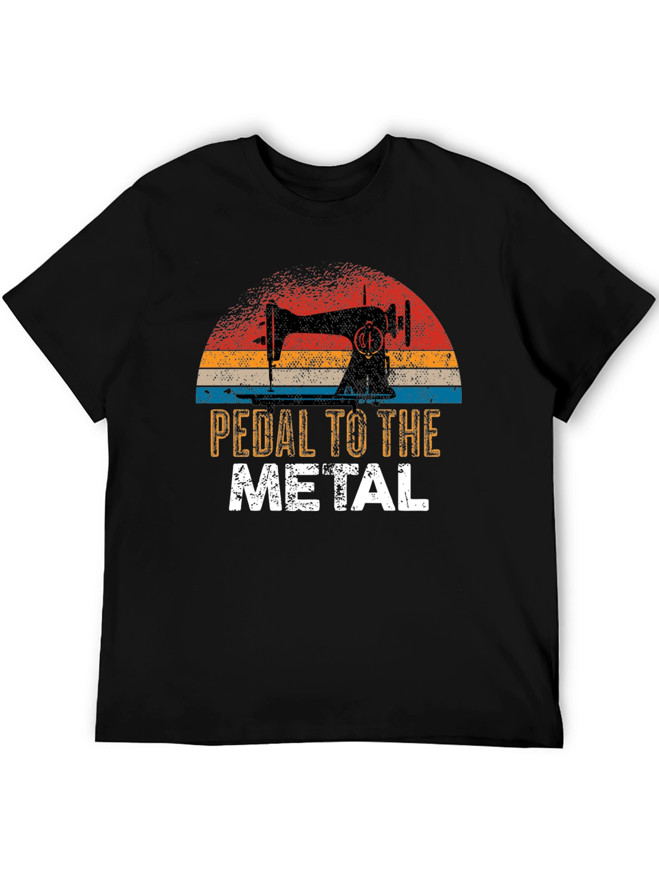 Black Pedal to the Metal Sewing Machine Graphic T-Shirt view 5