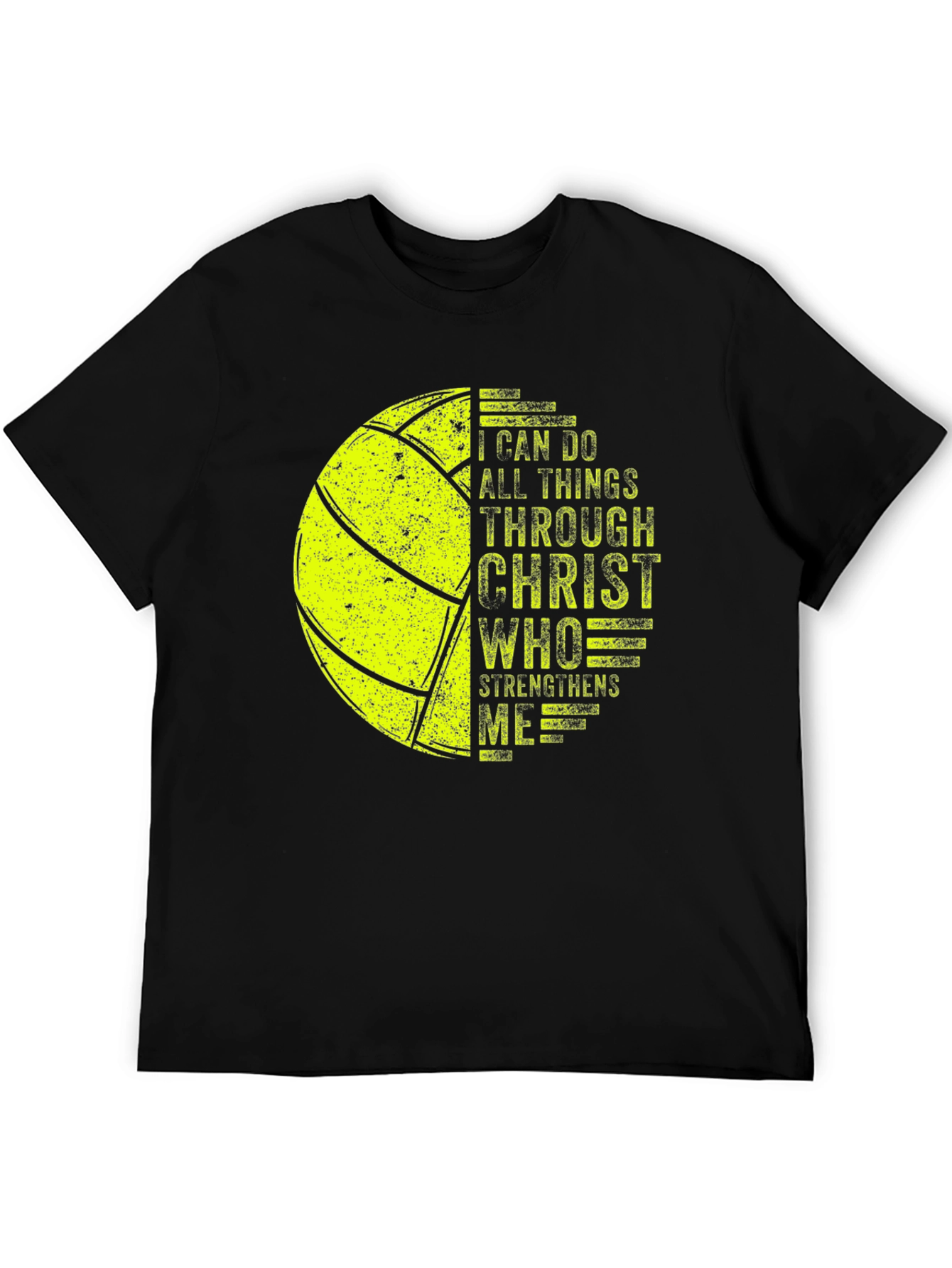 Black Volleyball Christian T-Shirt - I Can Do All Things Through Christ view 5