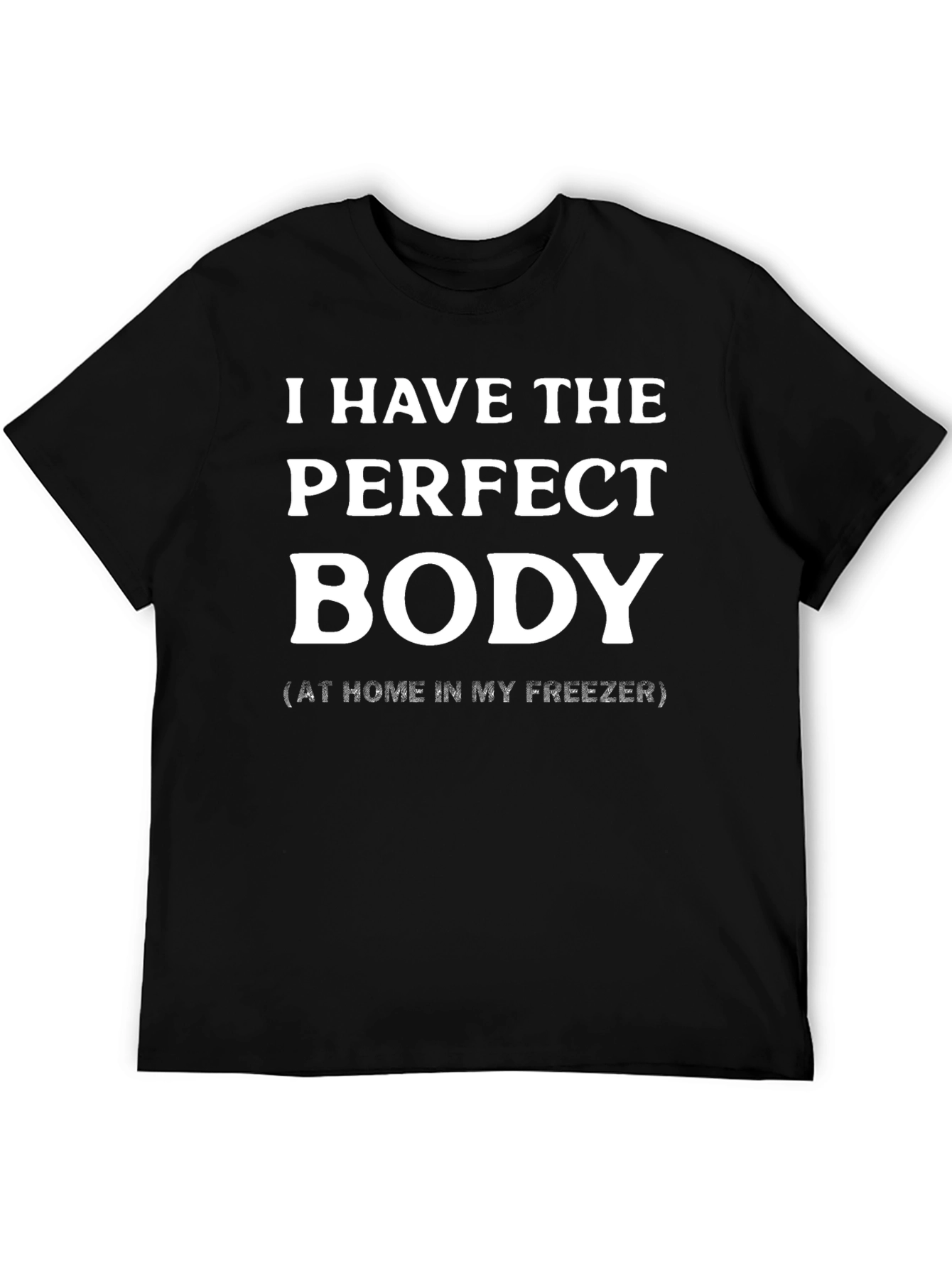 Black Funny "Perfect Body" Novelty Graphic Tee - Black view 5