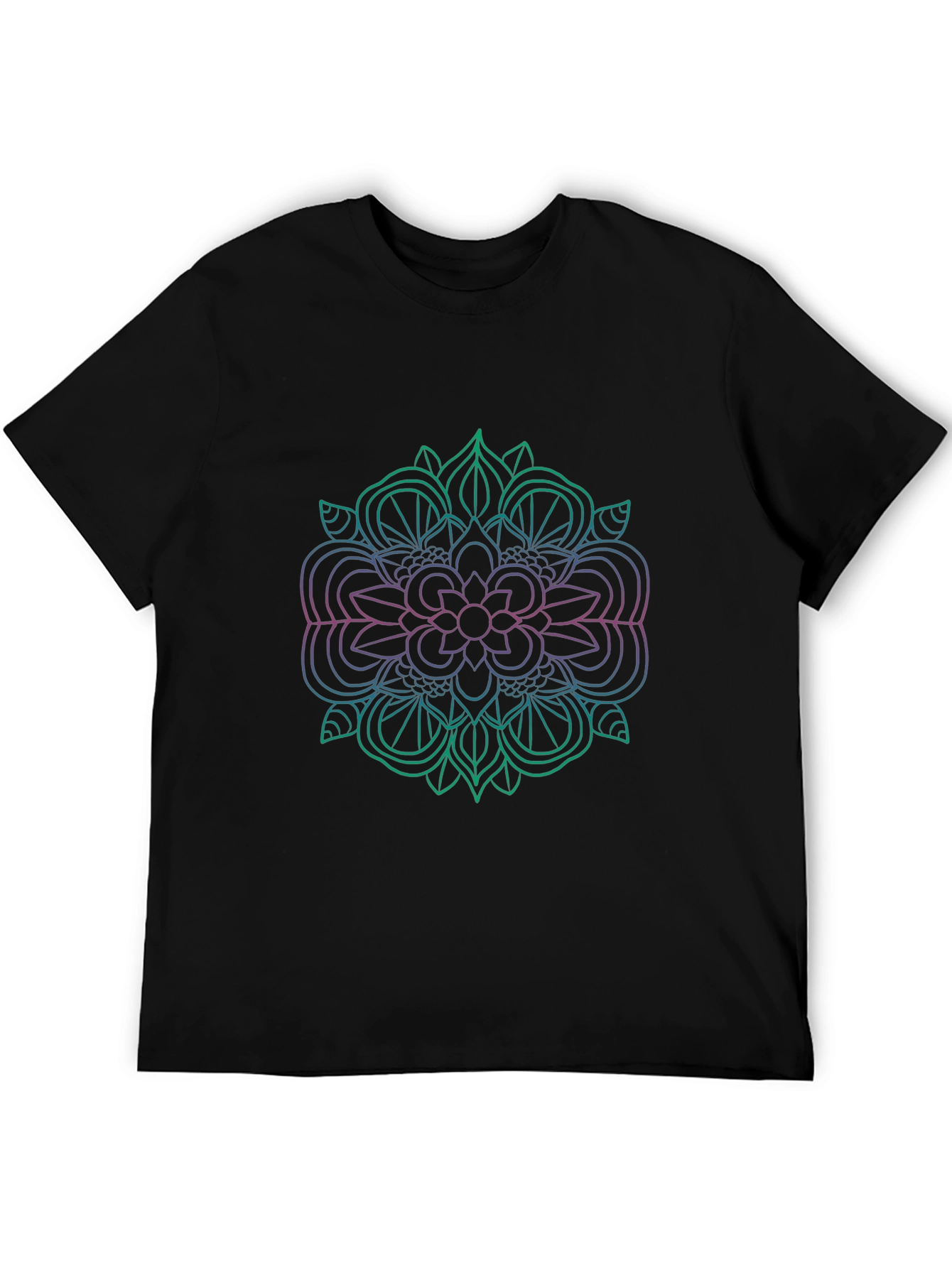 Black Geometric Mandala Graphic Tee - Black view 5
