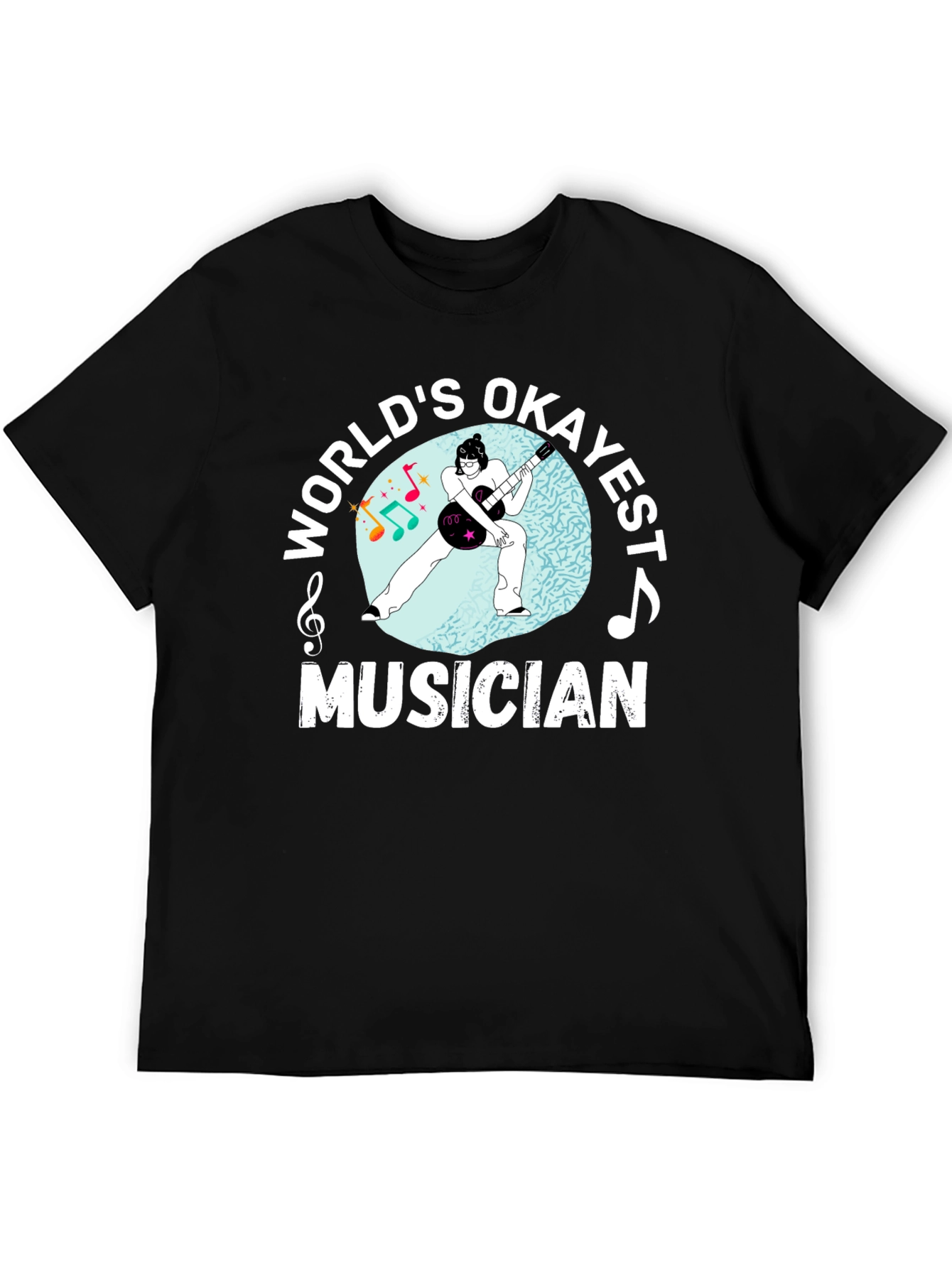 Black World's Okayest Musician Black Graphic Tee view 5