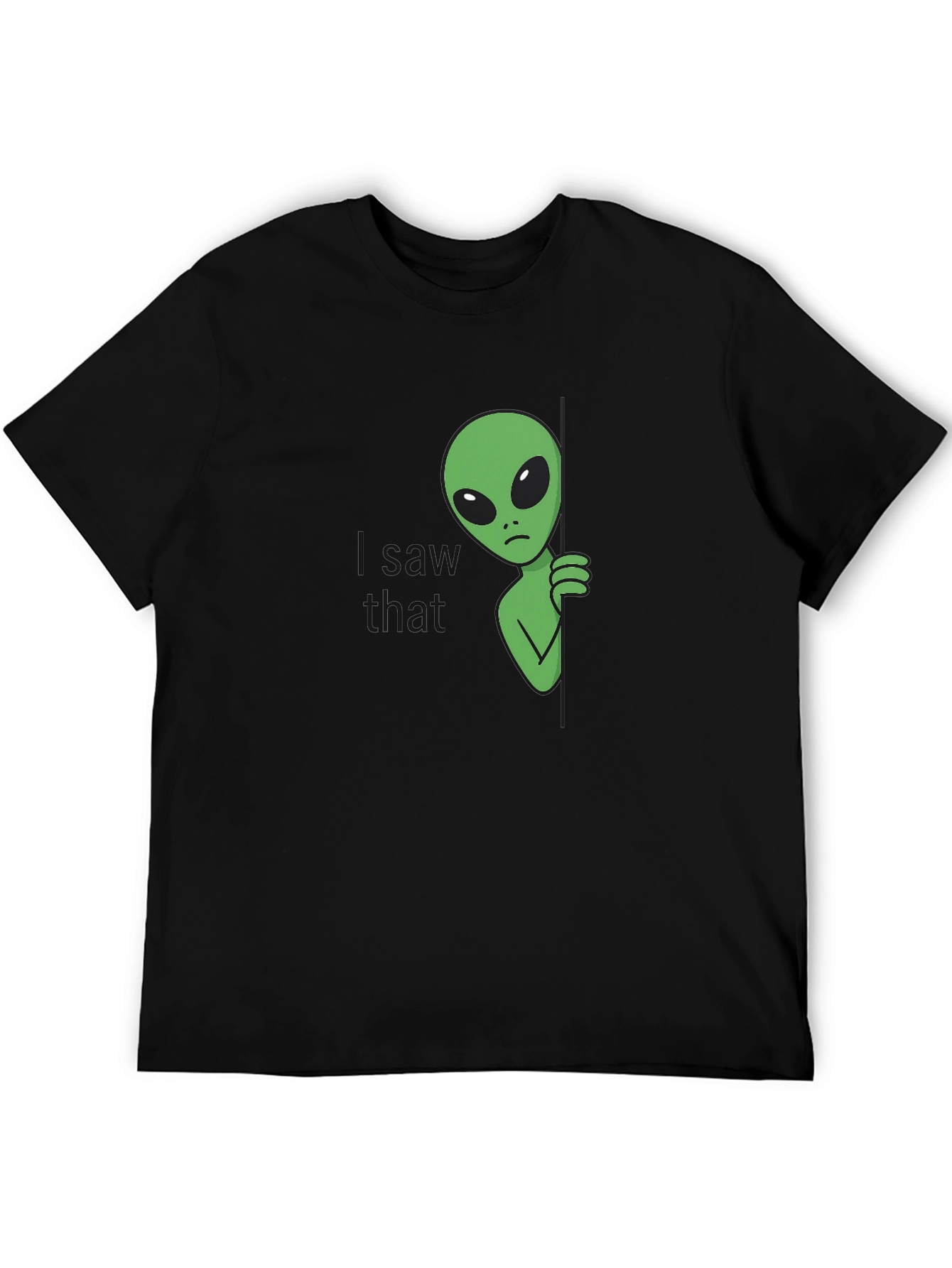 Black I Saw That Alien Graphic Tee - Black Cotton Blend view 5
