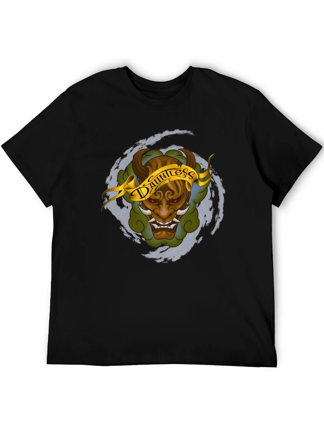 Black Dauntless Oni Mask Graphic T-Shirt view 5