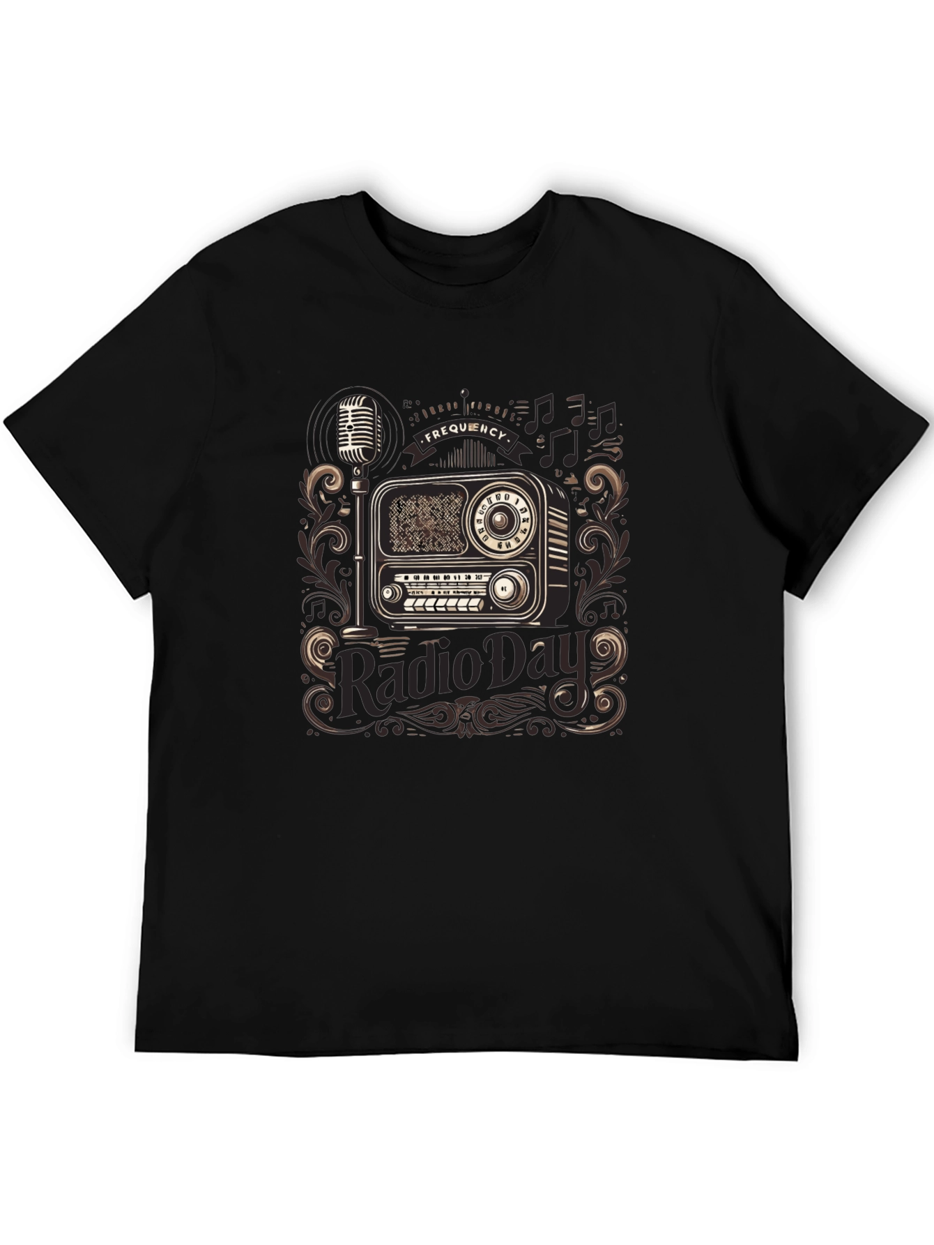 Black Vintage Radio Day T-Shirt - Black view 5