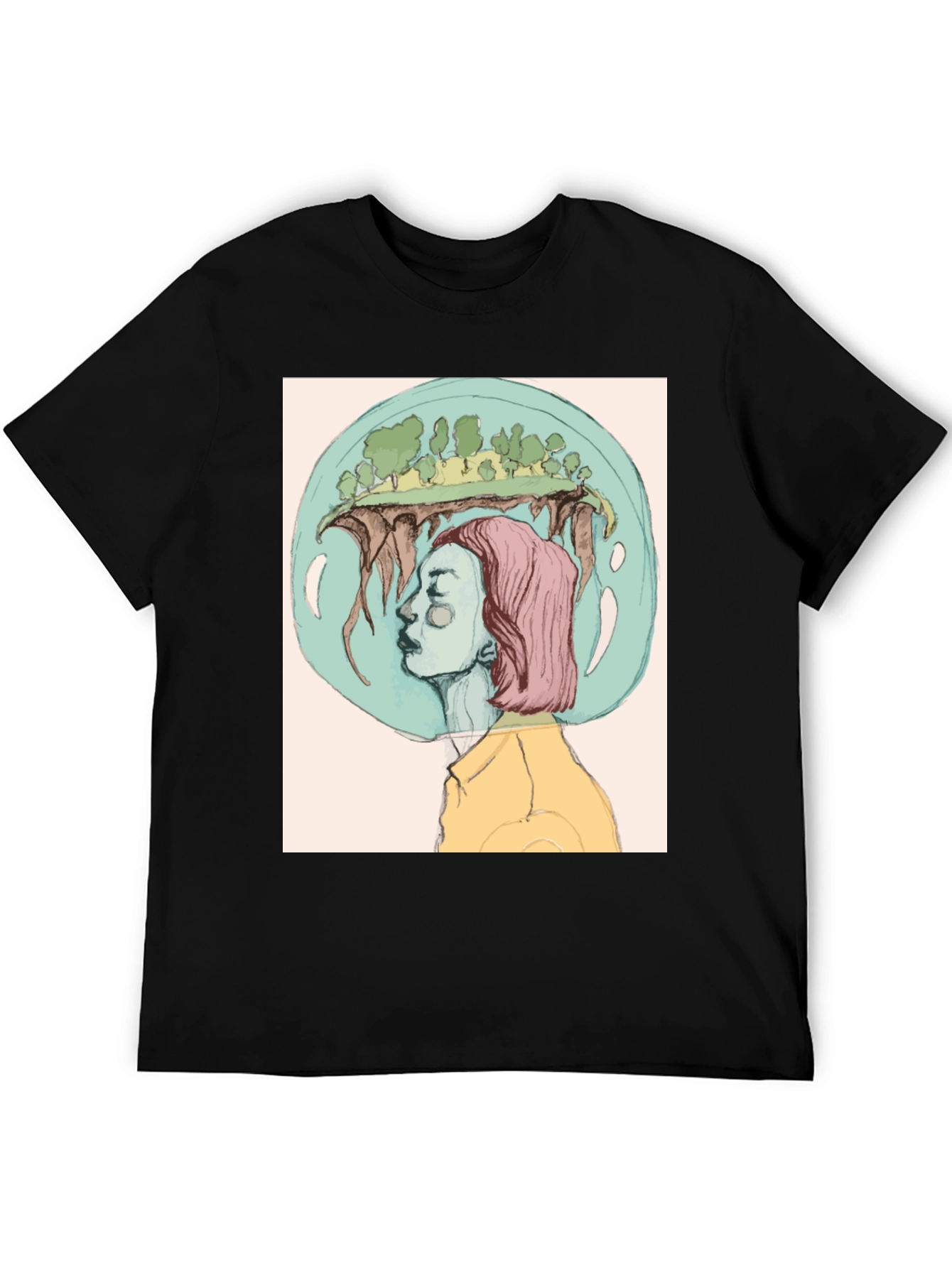 Black Surreal Dreamscape Graphic Tee view 5