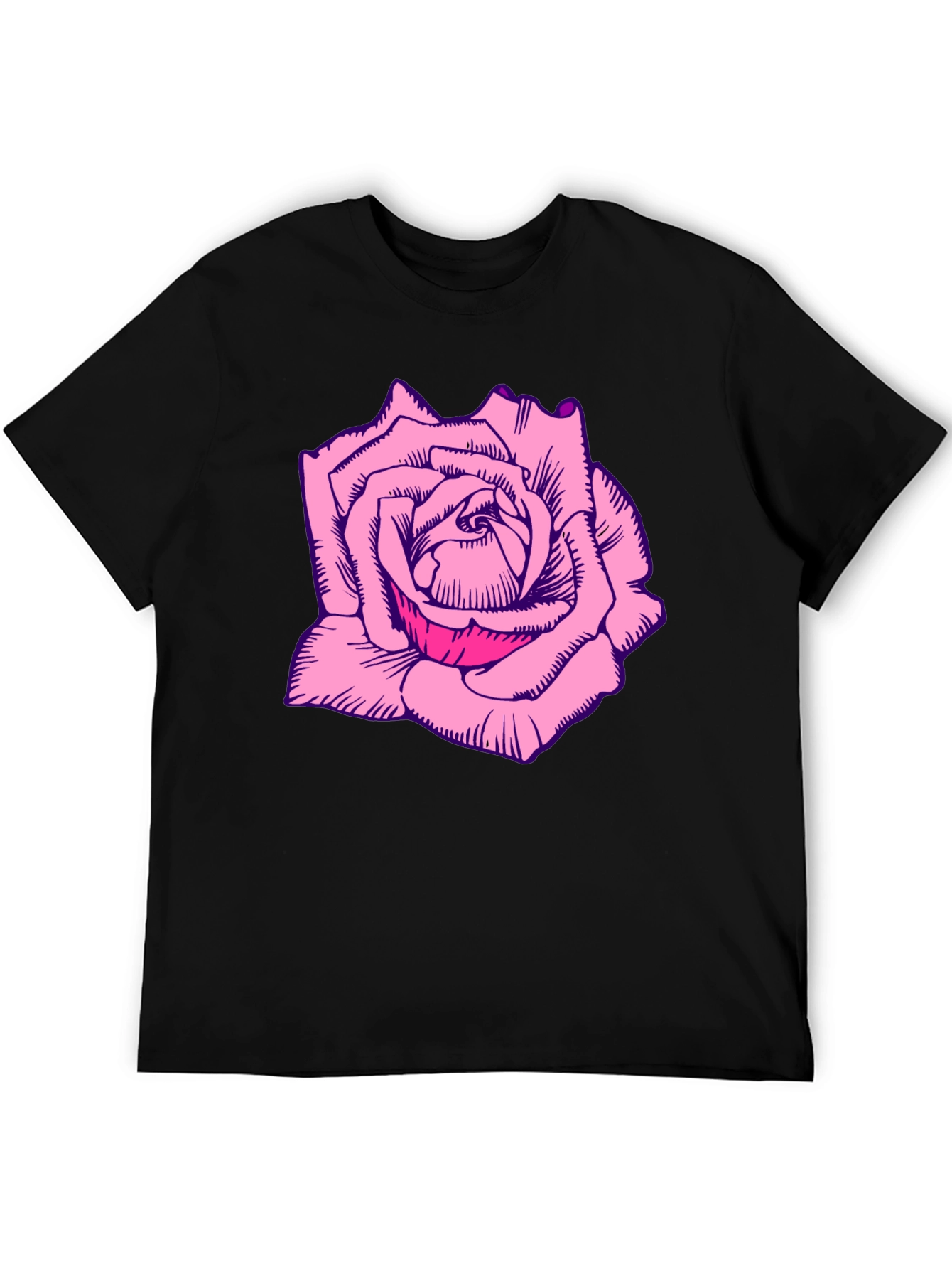 Black Rose Graphic Tee - Bold Black T-Shirt view 5