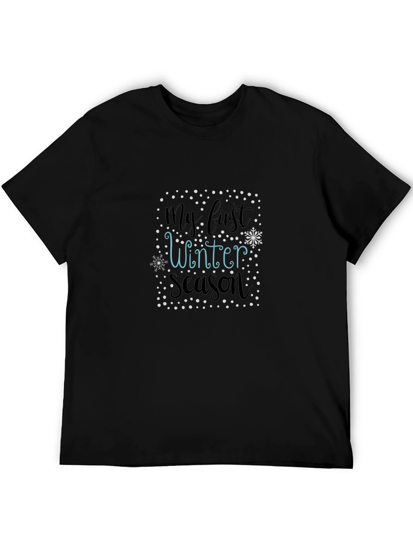 My First Winter Season Black Graphic Tee - 5
