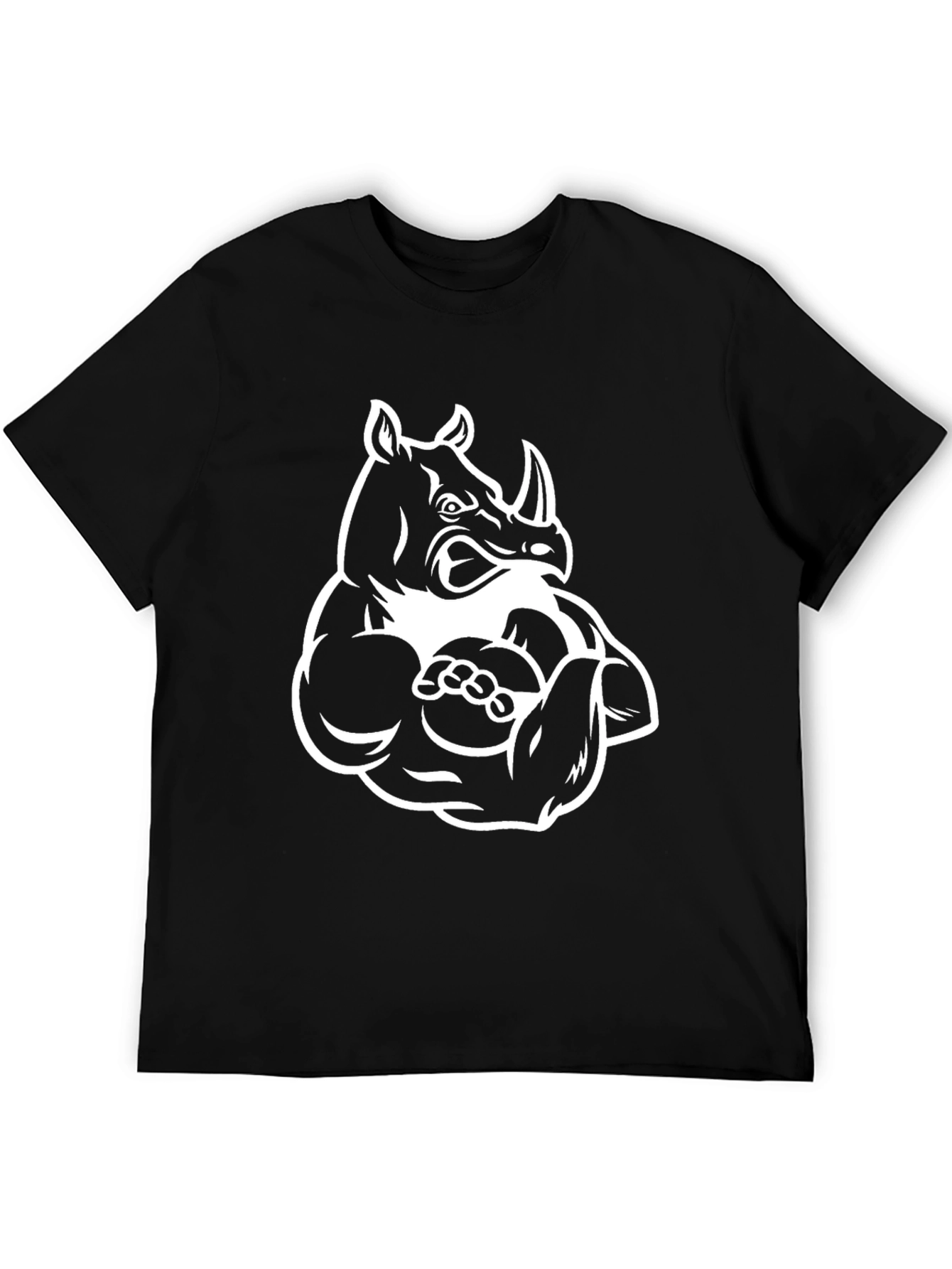 Black Rhino Gym Beast Black T-Shirt - Muscled Animal Tee view 5