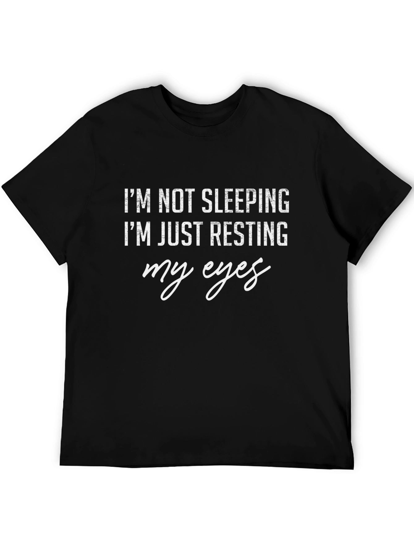 Black Resting Eyes Graphic Tee - Funny Comfort view 5