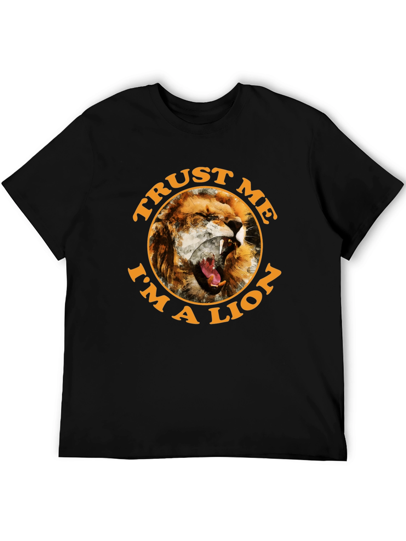 Black Trust Me I'm a Lion Graphic Tee view 5
