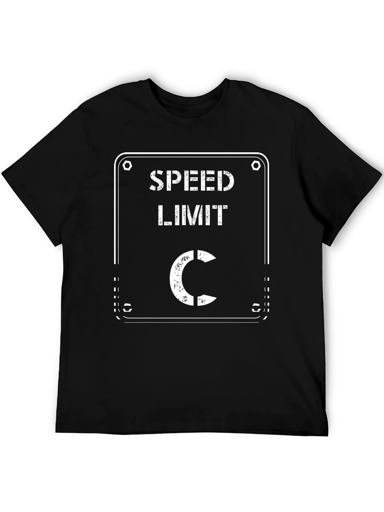 Black Speed Limit C T-Shirt - Black Cotton Graphic Tee view 5