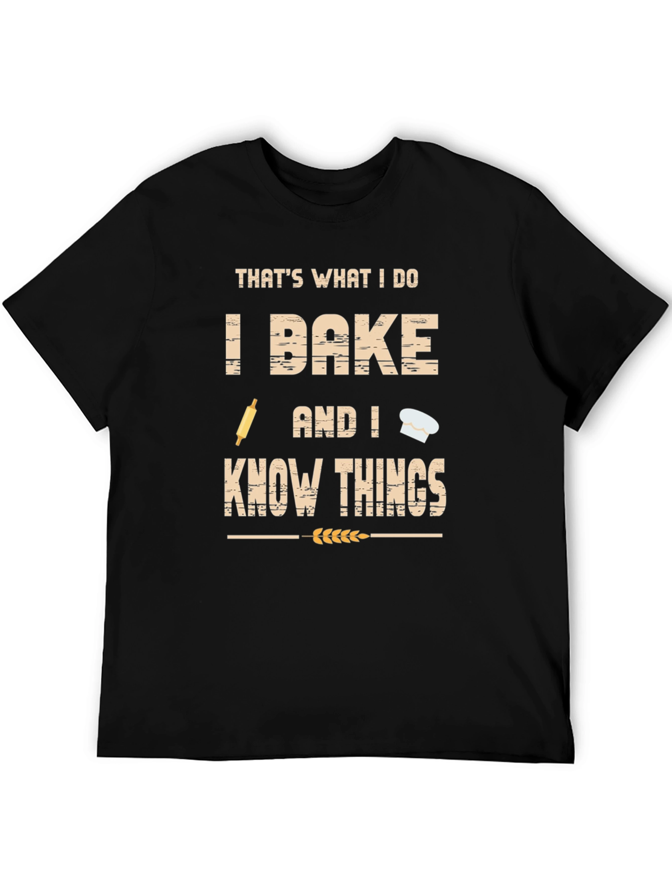 Black I Bake and I Know Things Funny Baker T-Shirt view 5