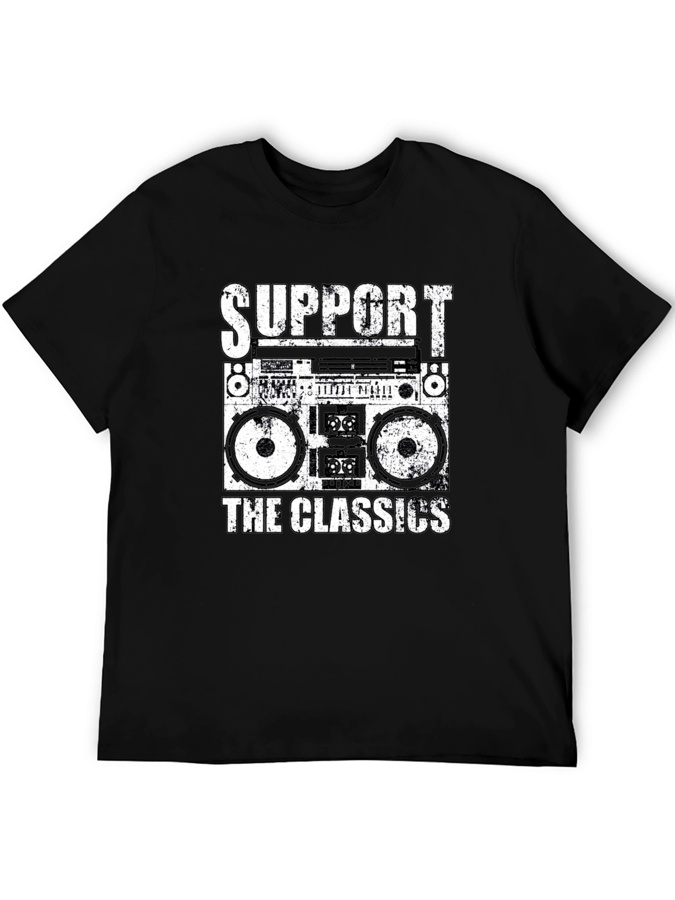 Black Retro Boombox T-Shirt - Support the Classics! view 5