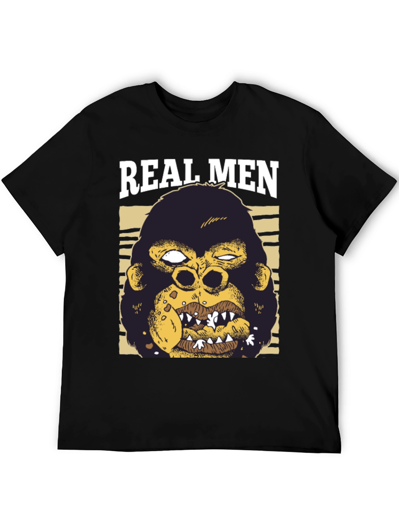 Black Real Men Gorilla Graphic T-Shirt view 5