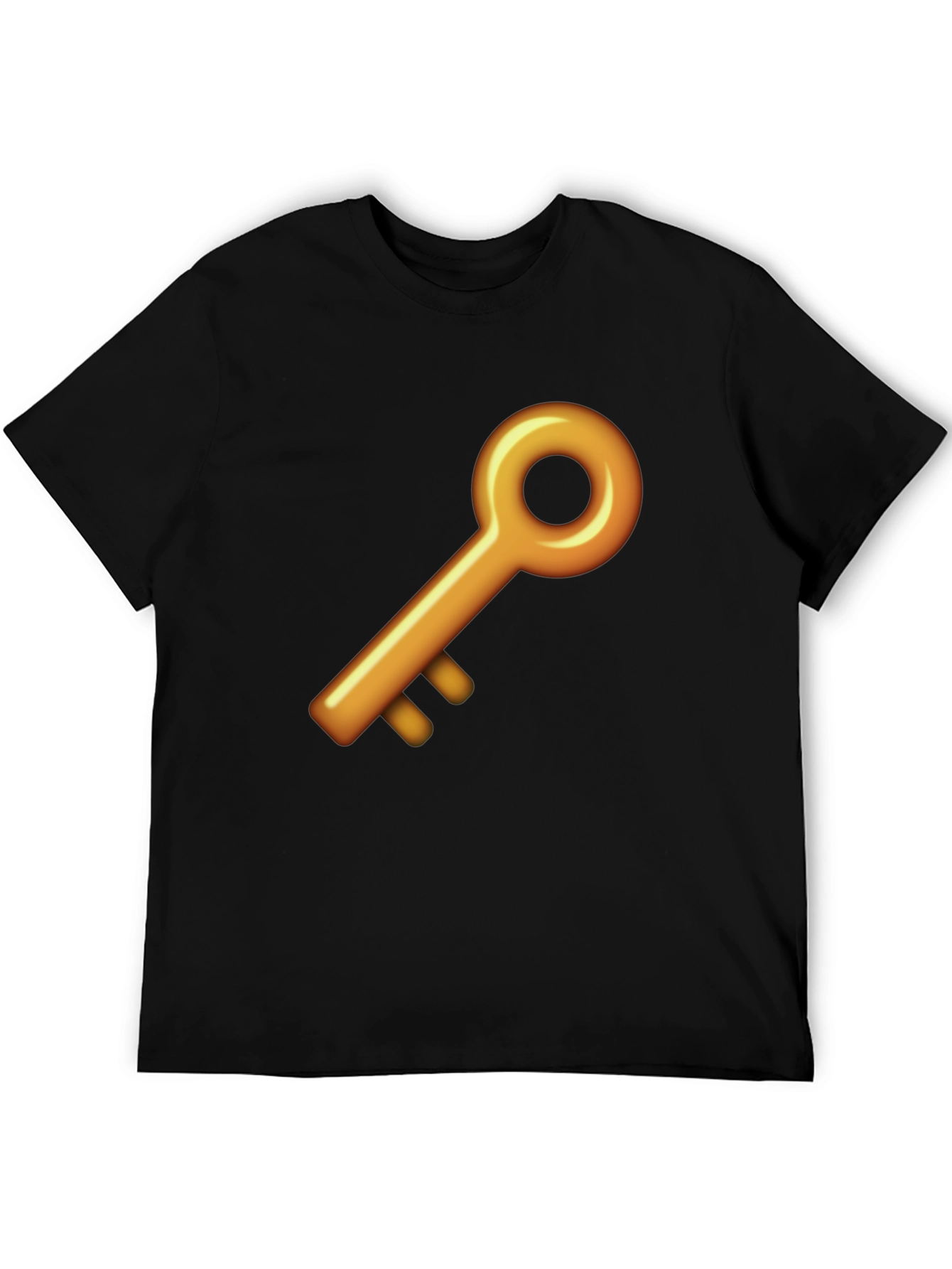 Black Golden Key Graphic Black T-Shirt view 5