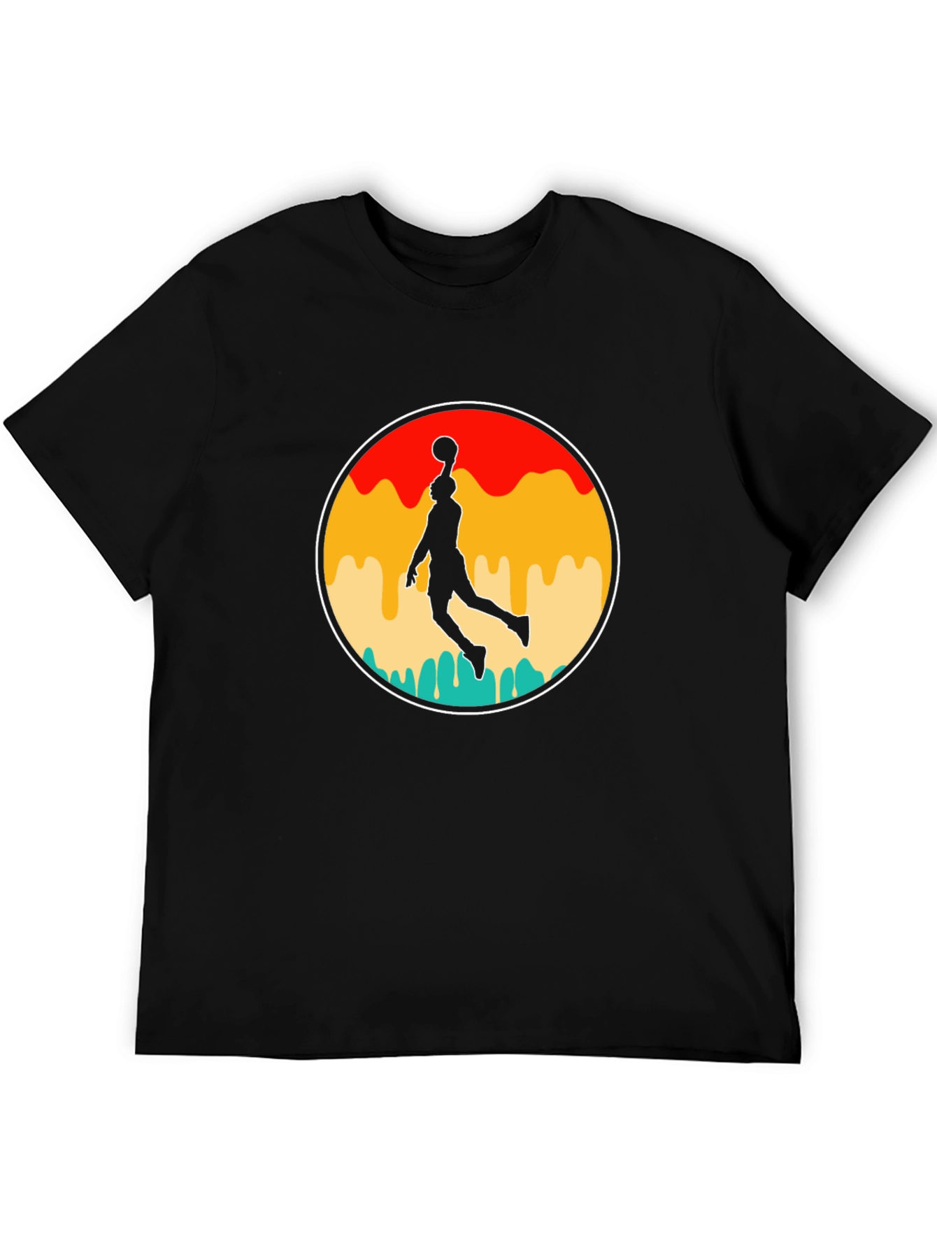 Black Retro Basketball Player Graphic T-Shirt view 5