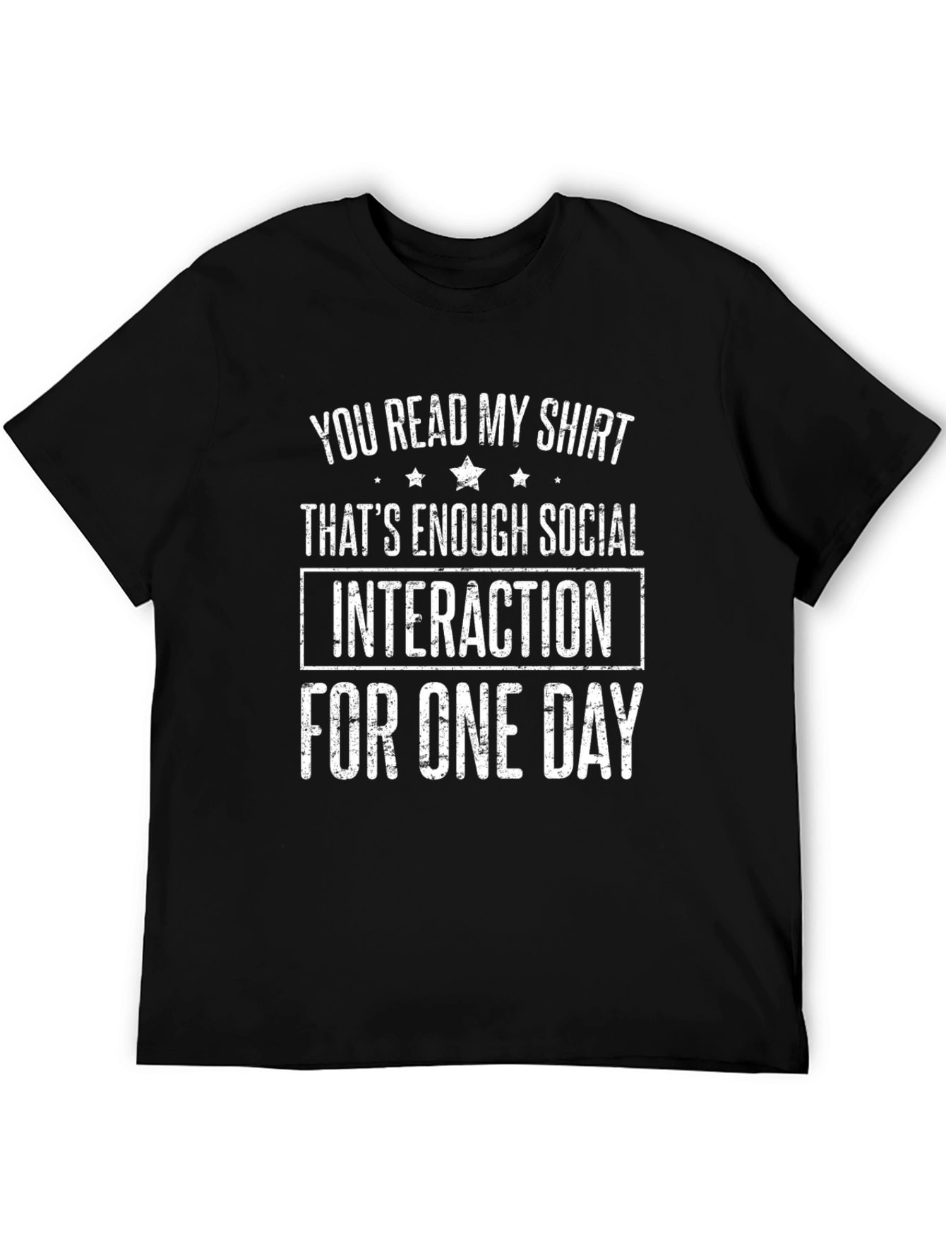 Black Funny Social Interaction T-Shirt view 5