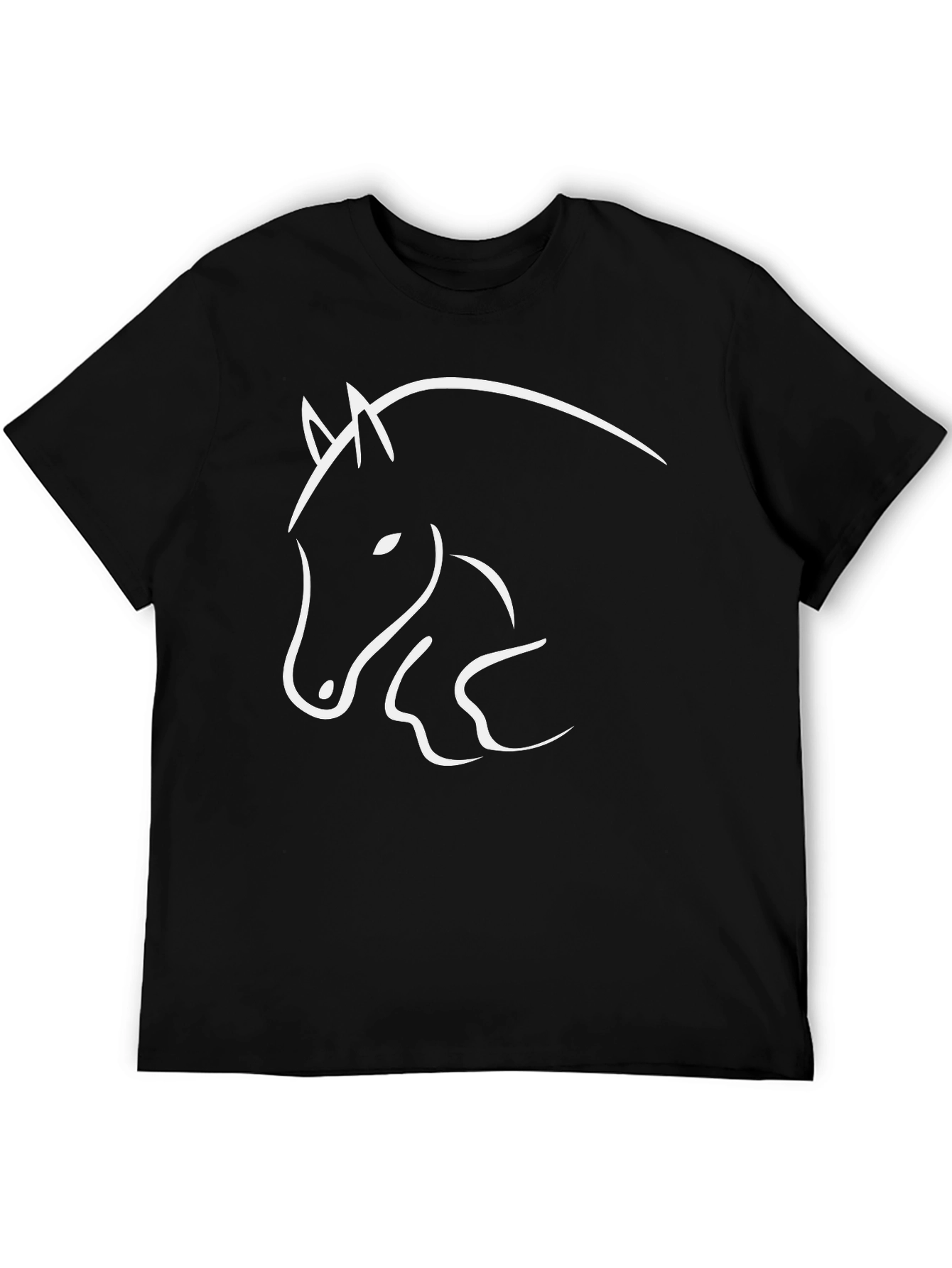 Black Horse Graphic Tee - Stylish Animal Design T-Shirt - 5