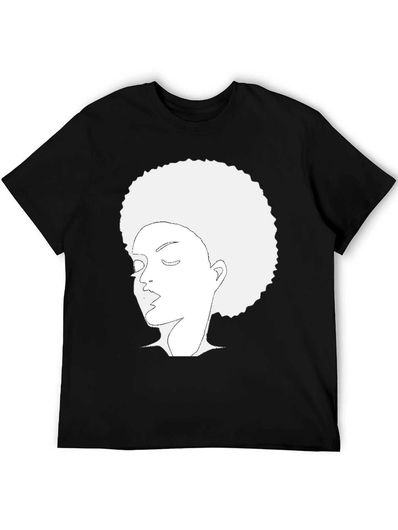 Black Afro Woman Graphic Black Tee view 5
