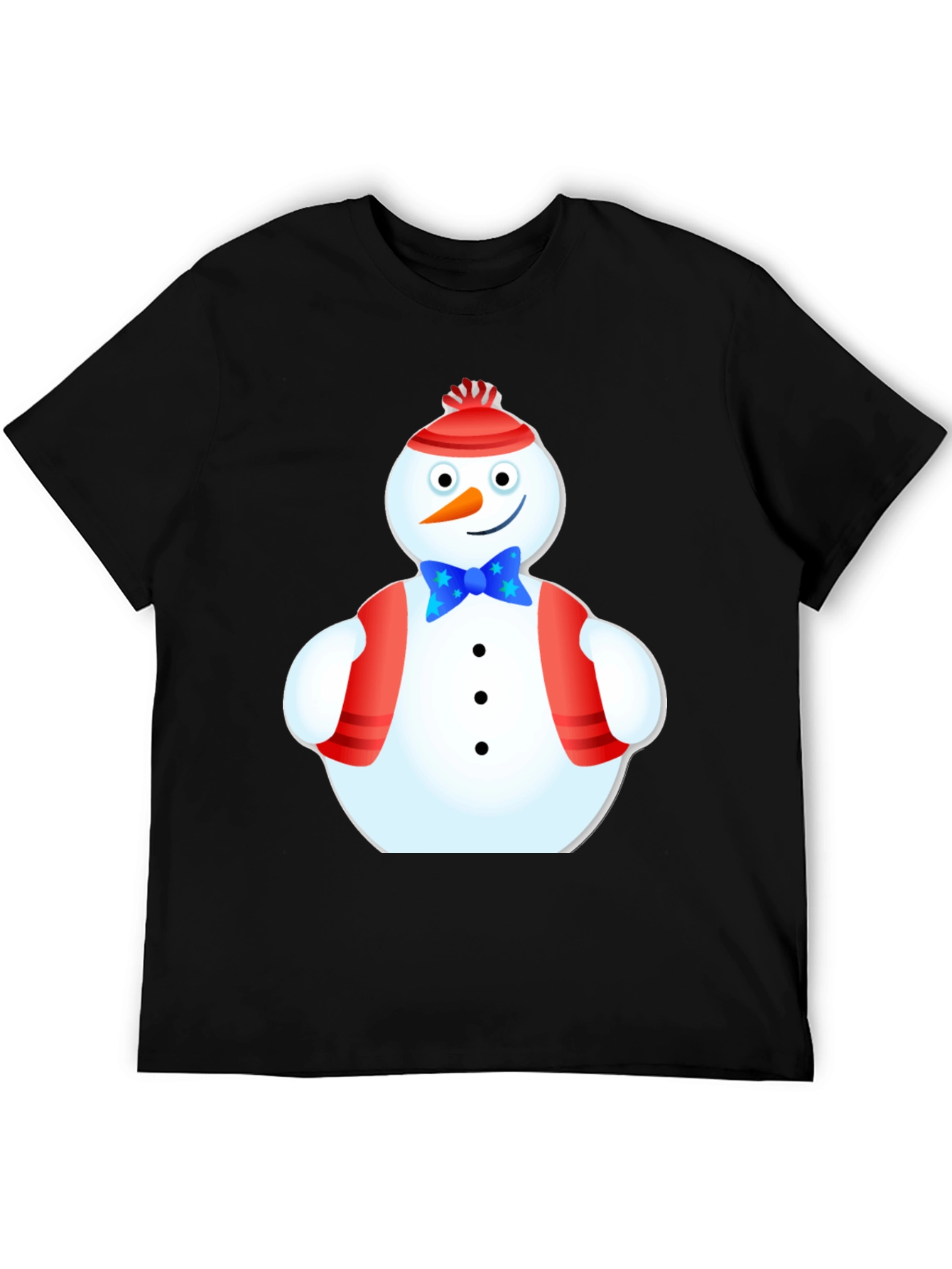 Black Festive Snowman T-Shirt - Holiday Cheer view 5