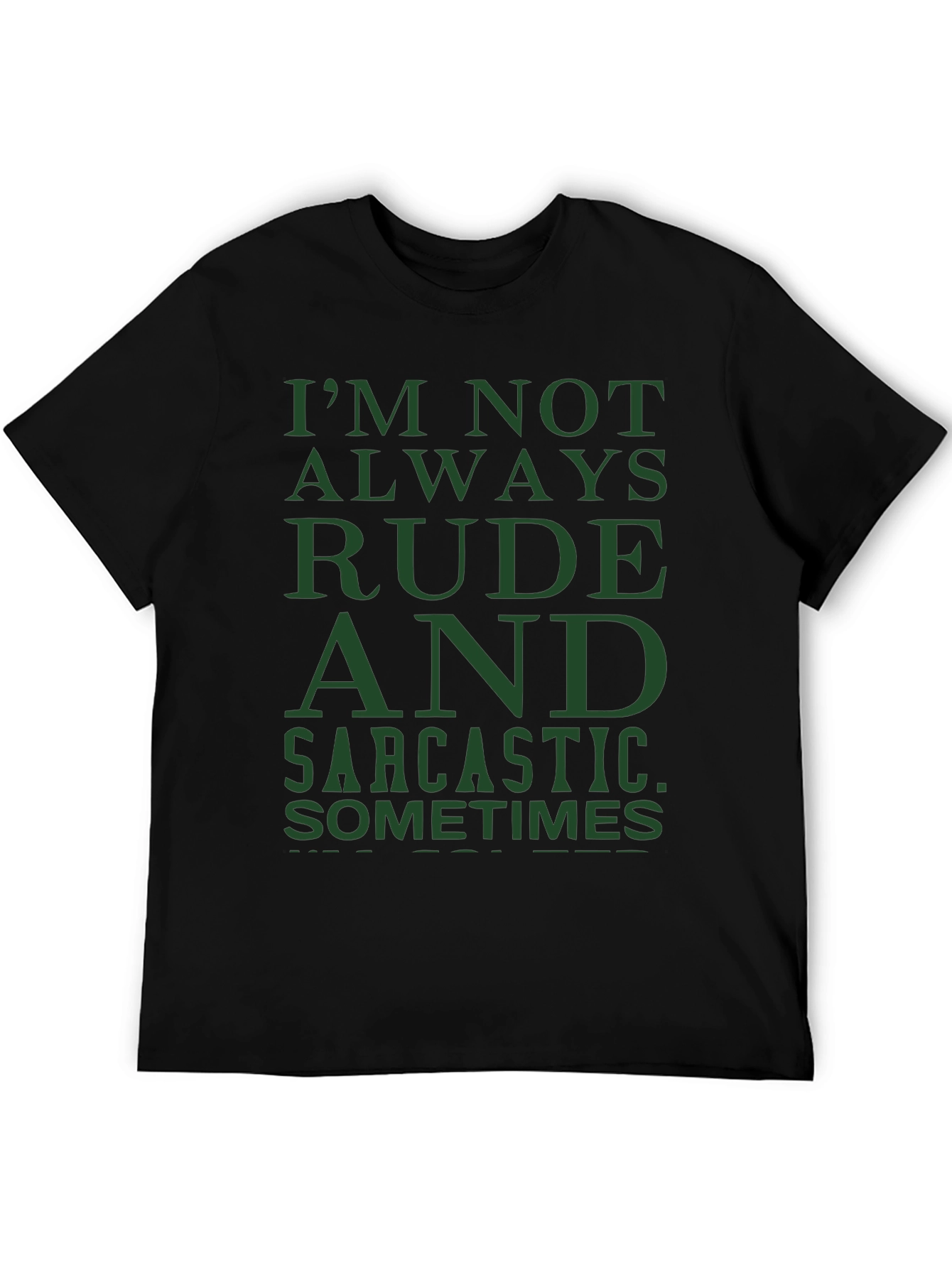 Black Funny Sarcastic Humor Graphic T-Shirt - Mens view 5