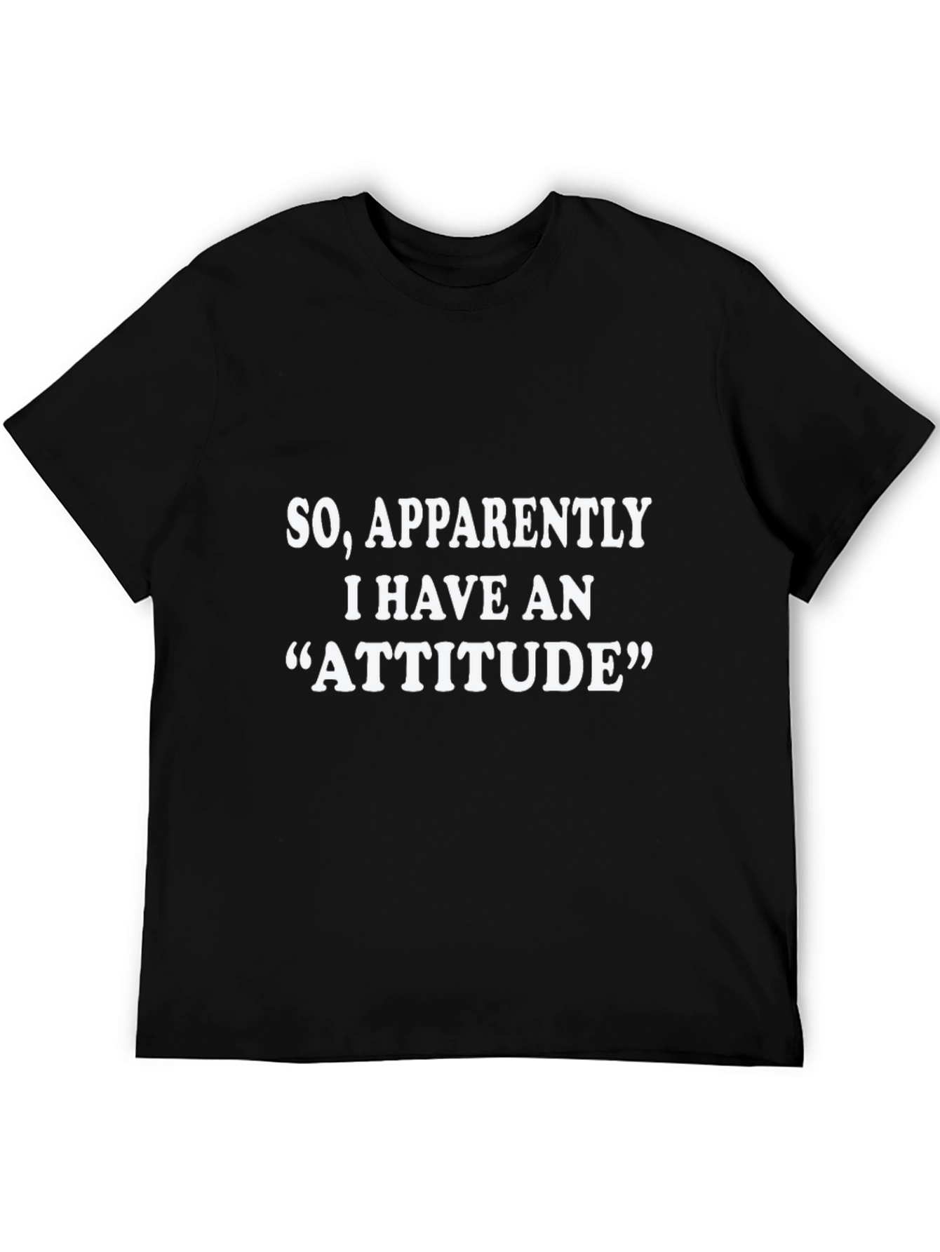 Black Attitude Statement Black Graphic T-Shirt view 5