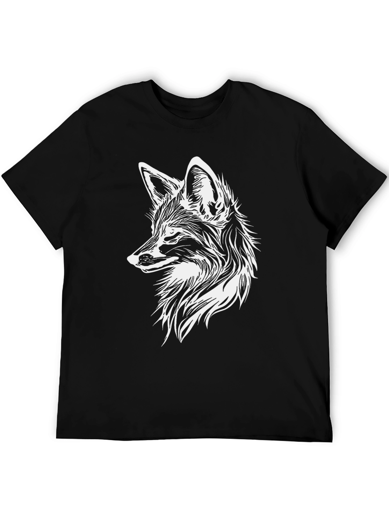 Black Black Fox Graphic Tee - Stylish Animal Print Shirt view 5