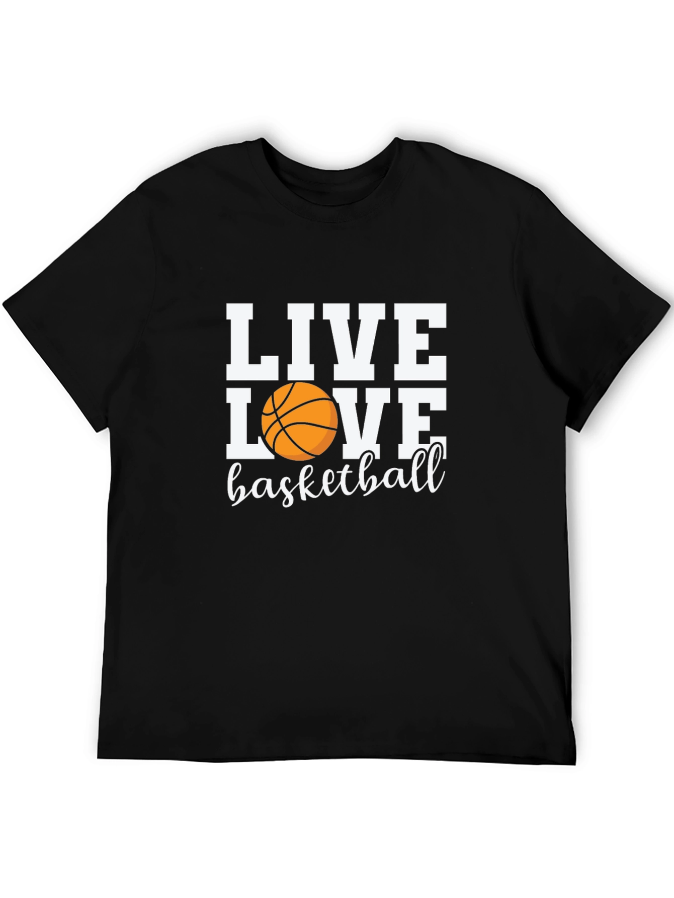 Black Live Love Basketball T-Shirt - Black Graphic Tee view 5