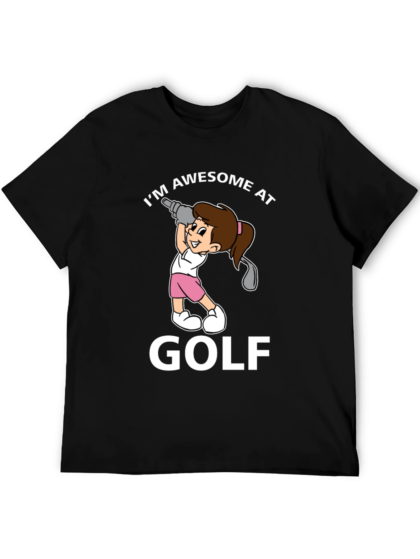 Black Awesome at Golf Graphic T-Shirt view 5