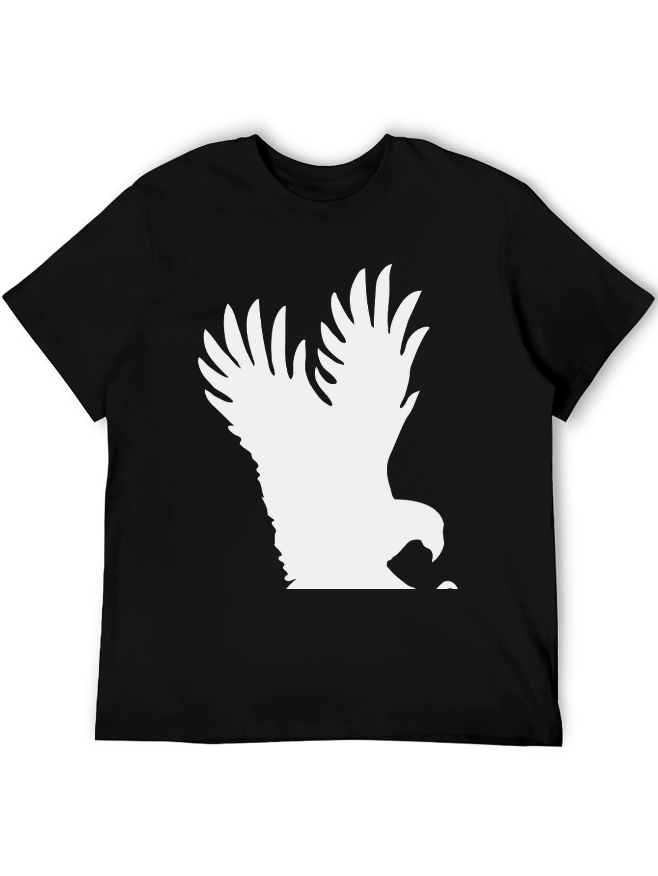 Black Eagle Graphic Tee - Bold Black Cotton T-Shirt view 5