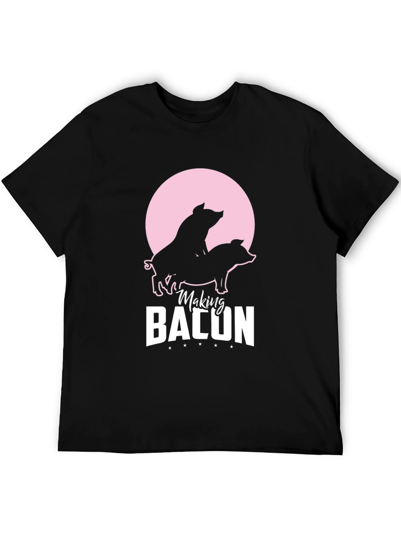 Black Making Bacon Graphic T-Shirt Funny Pig Design view 5