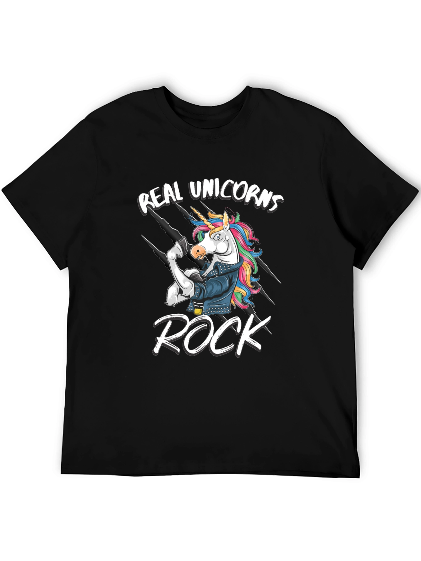 Black Real Unicorns Rock T-Shirt - Black view 5