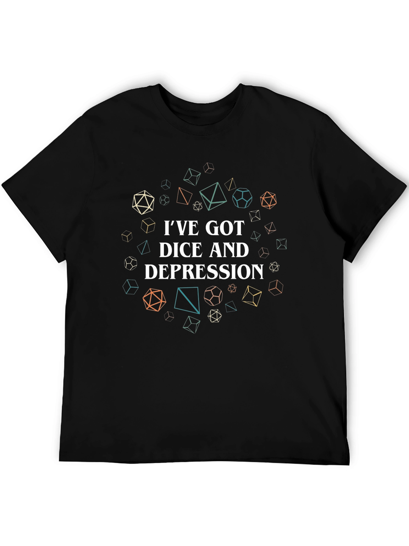 Black I've Got Dice and Depression T-Shirt view 5