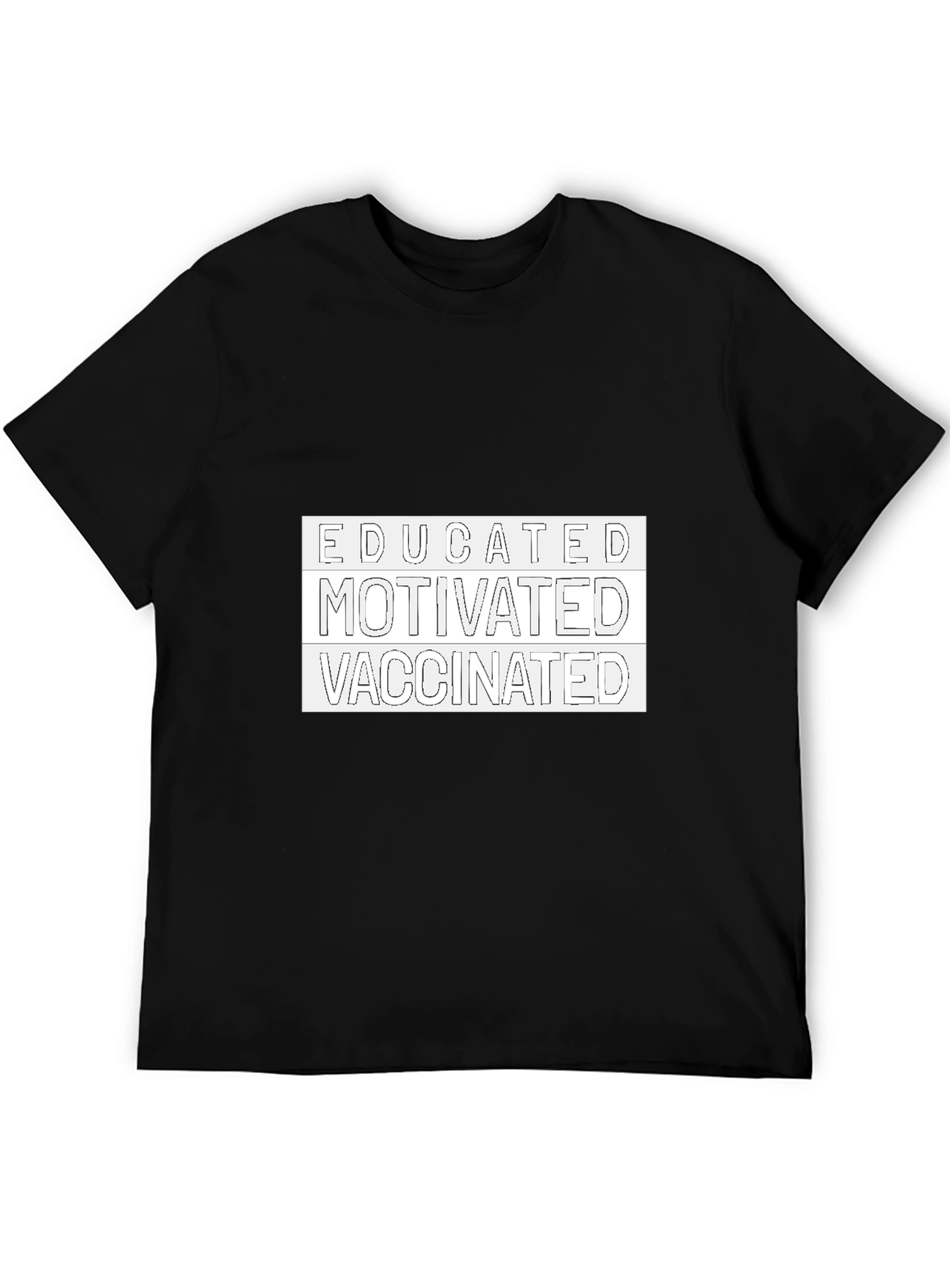 Black Educated Motivated Vaccinated Tee view 5