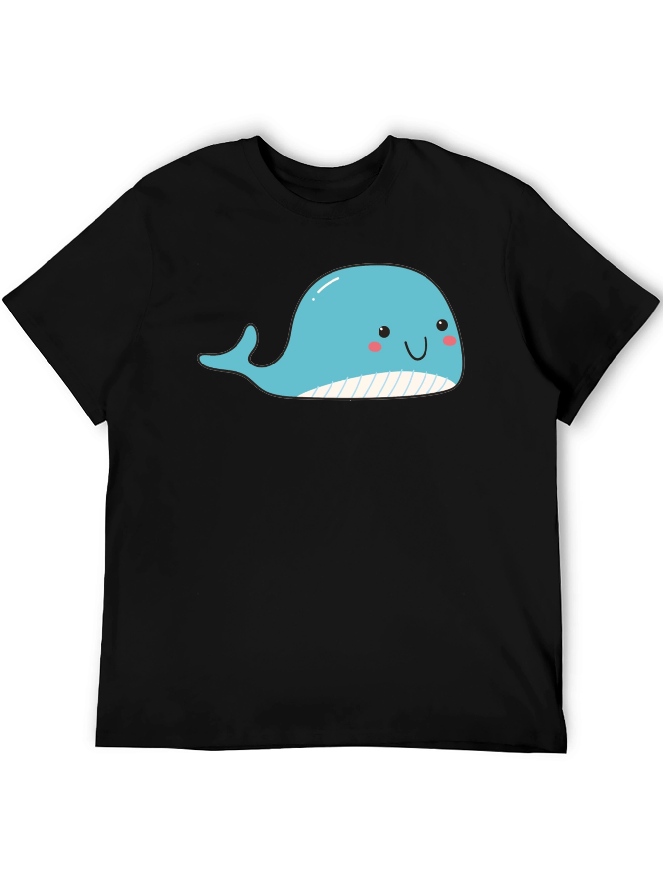 Black Cute Whale Graphic Black T-Shirt view 5