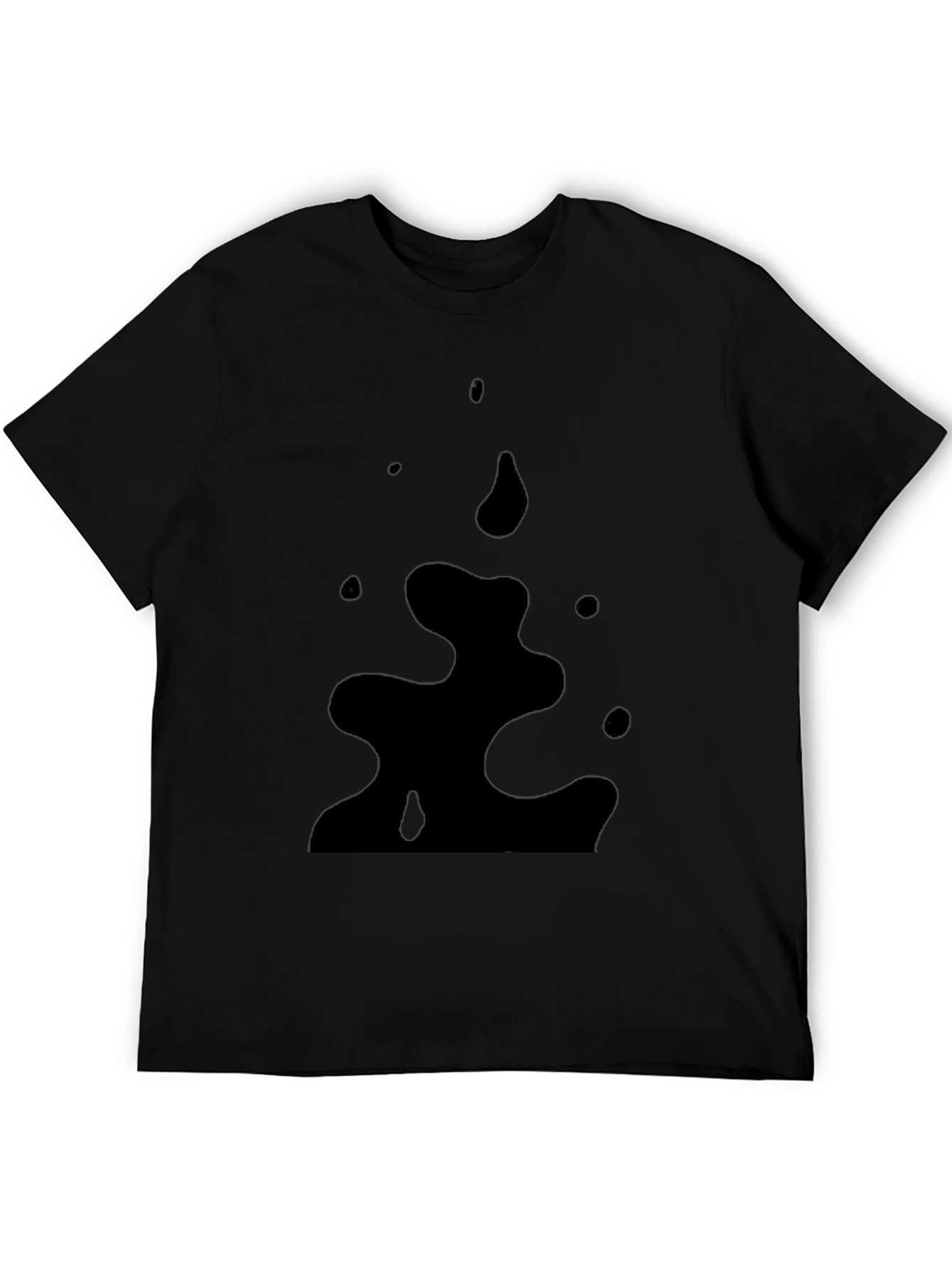 Black Men's Black Graphic Tee view 5