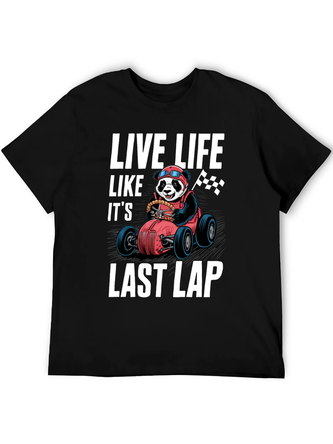 Black Live Life Last Lap Panda Tee view 5