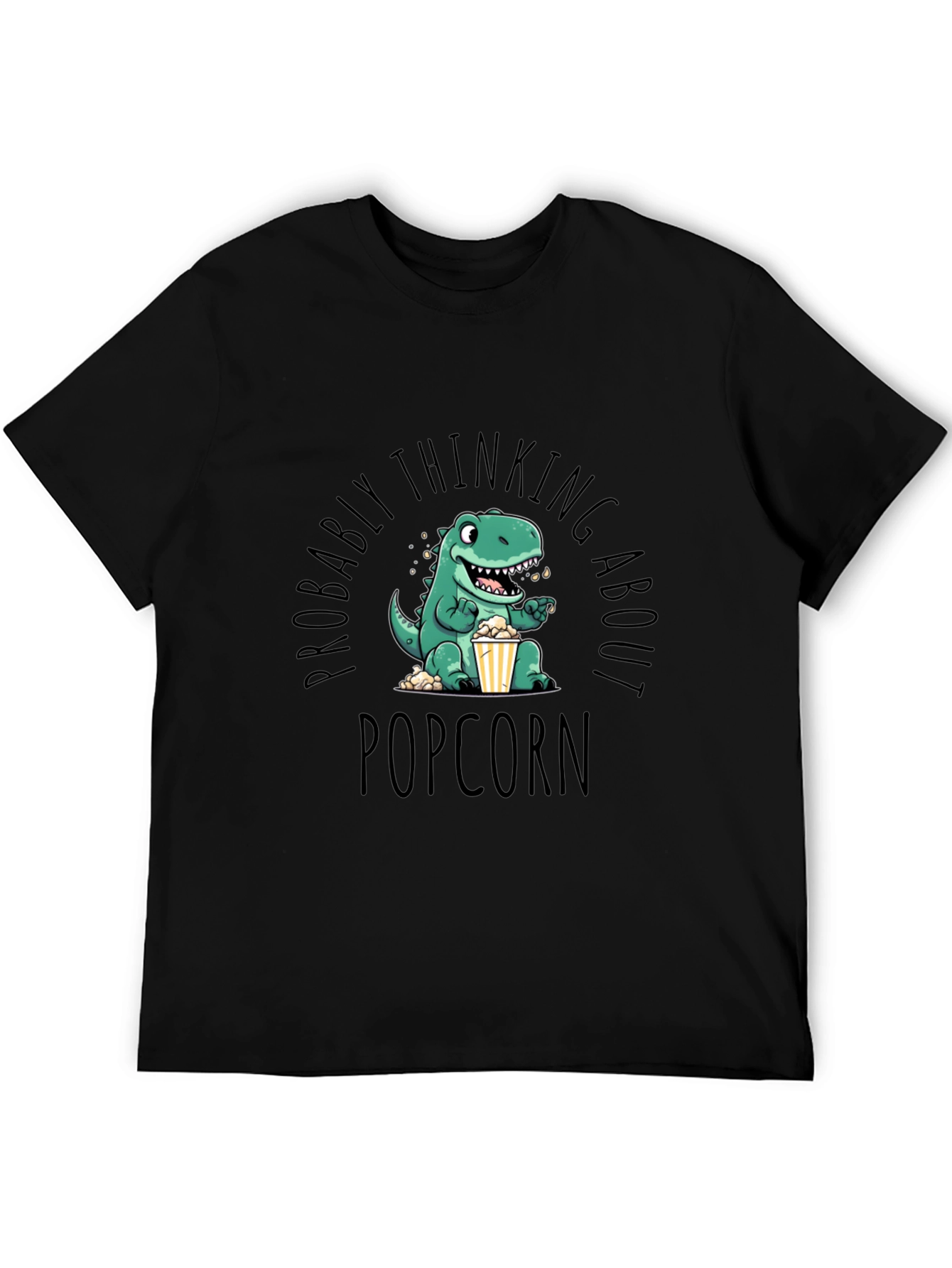 Black Dino Popcorn T-Shirt - Foodie Fun! view 5