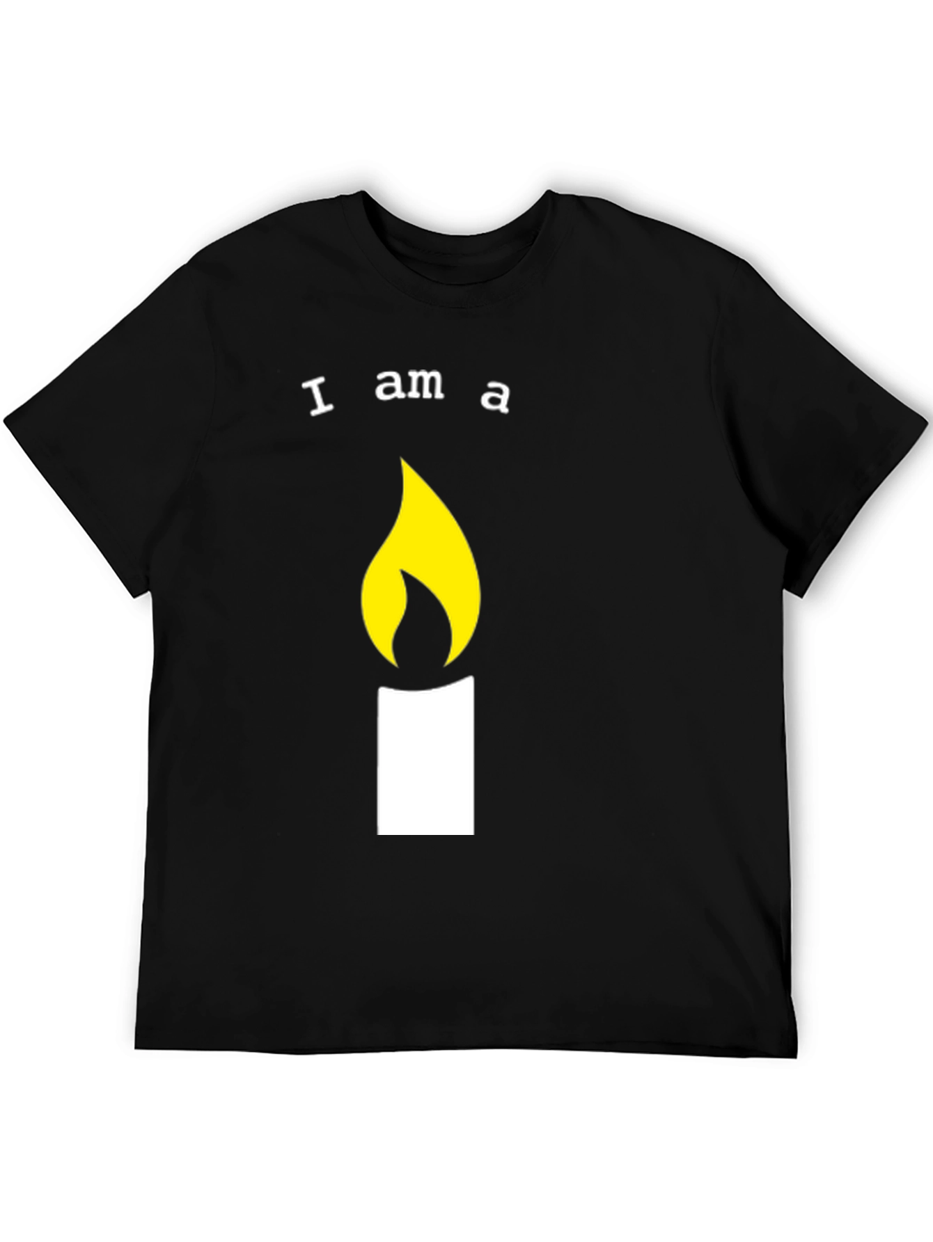 Black I am a Candle T-Shirt - Fun Graphic Tee view 5