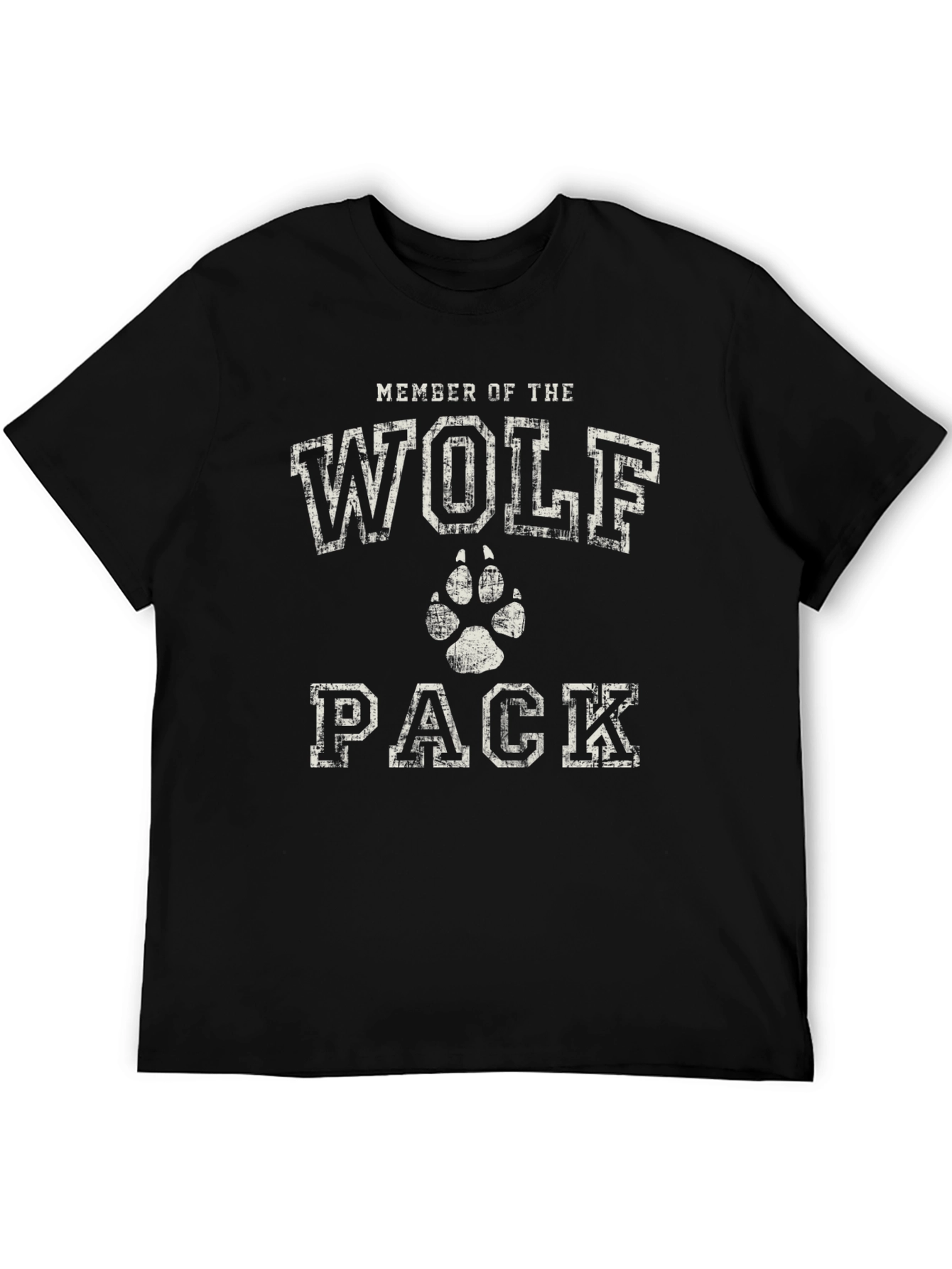 Black Wolf Pack Member Black Cotton Graphic T-Shirt view 5